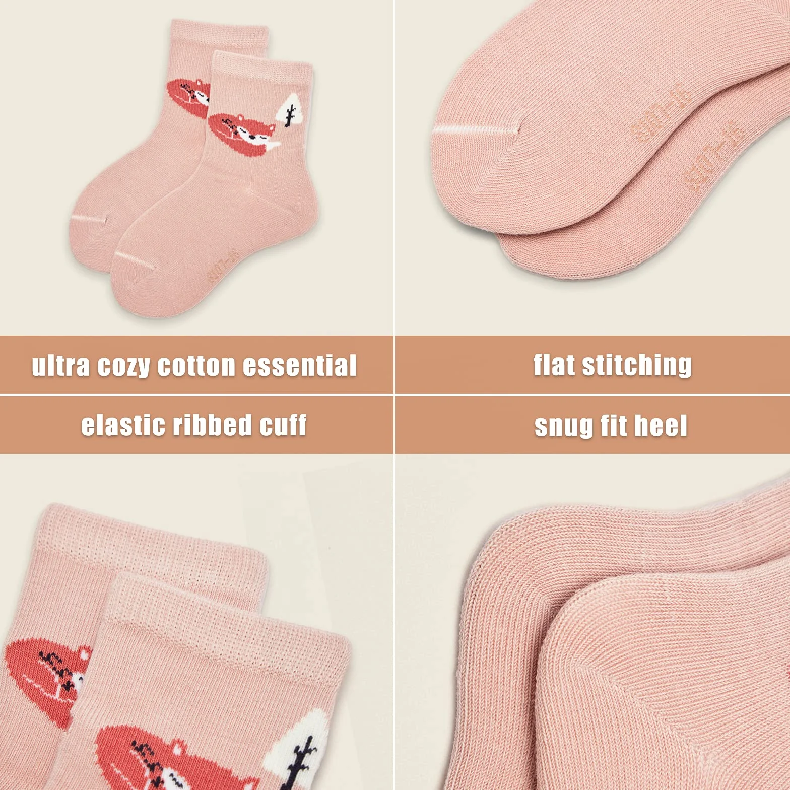 Chaussette enfant sans couture chaussettes enfant coton chaussettes garcon pour toute la saison lot de 6 paires
