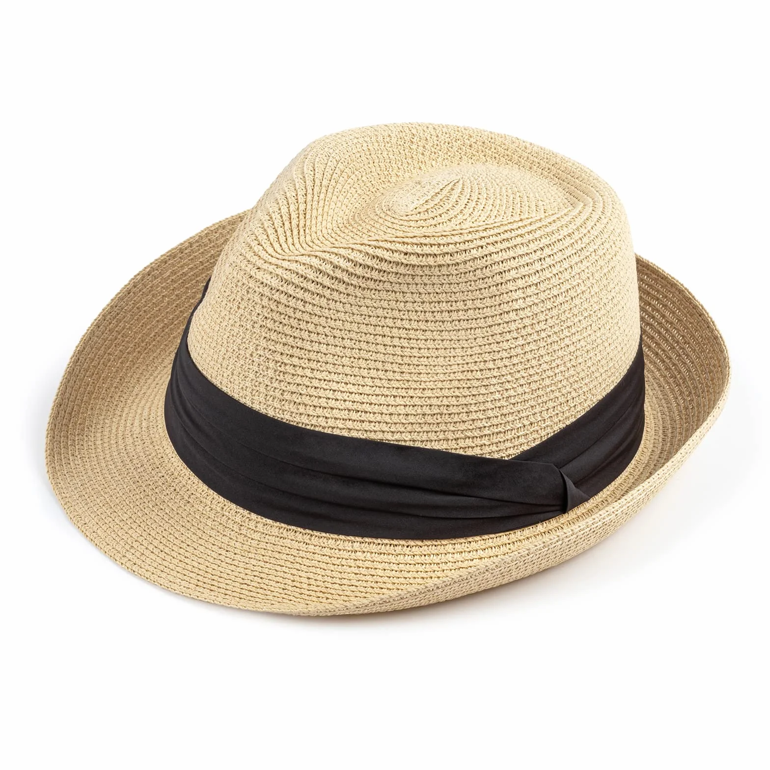 Chapeau de paille Panama Fedora UPF 50+ large bord été femme