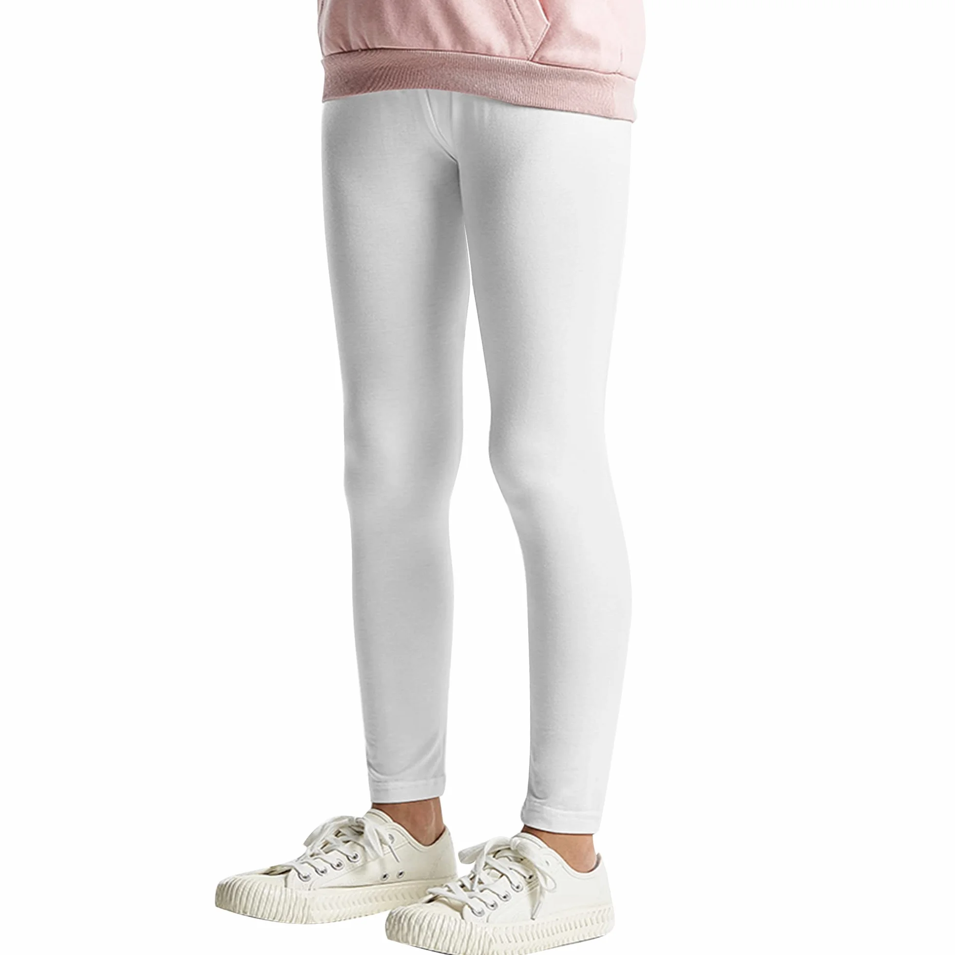 L&K-II Filles Leggings Longs Pantalons Coton Leggins Sport Enfants Doux Leggings Ceinture élastique Leggins Filles，Taille:110-164