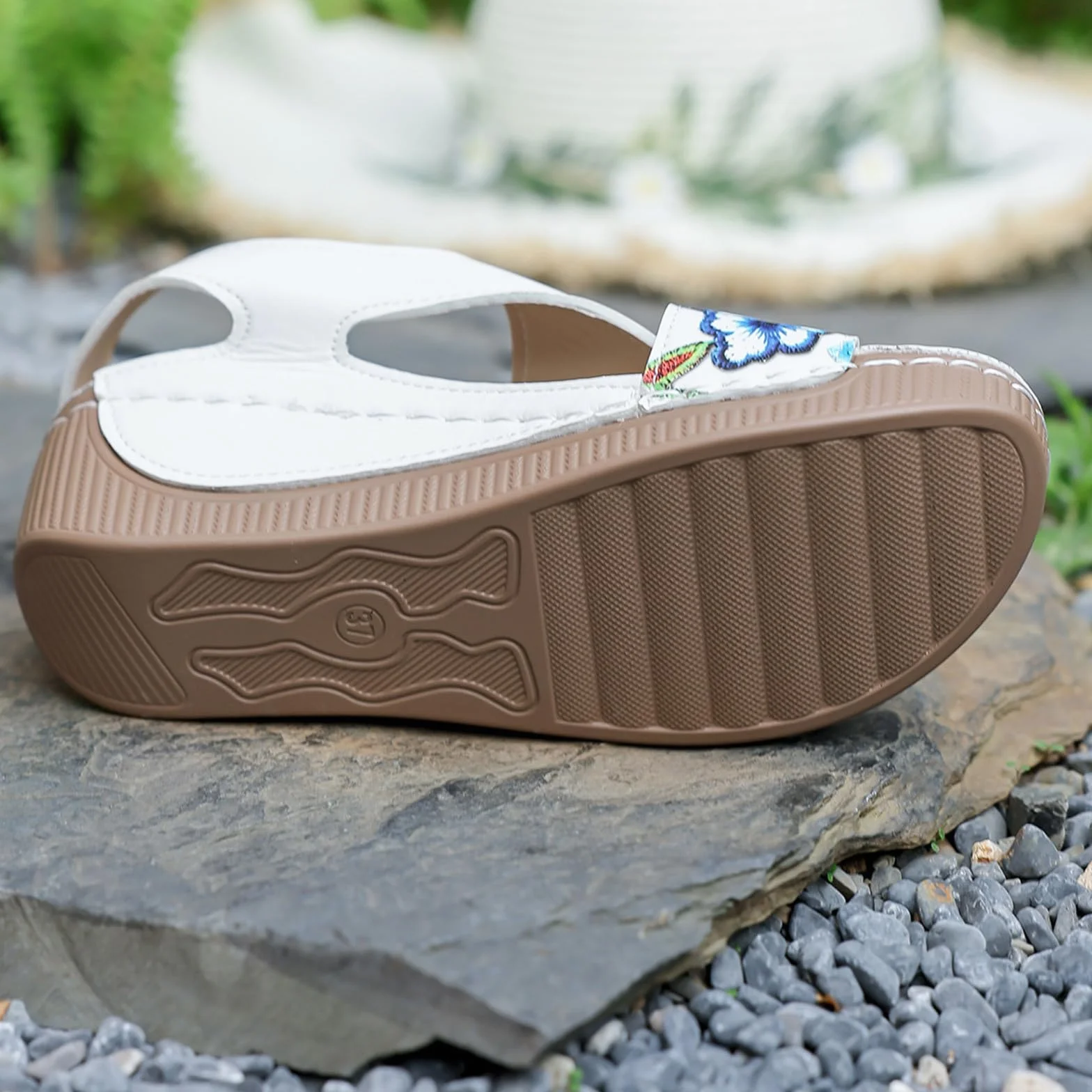 Generisch Sandales d'été pour femme - Pieds larges - Sandales de plage - Pieds nus - Sandales d'été confortables et élégantes - Respirantes - Pour les loisirs - Orthopédiques - Chaussures ouvertes
