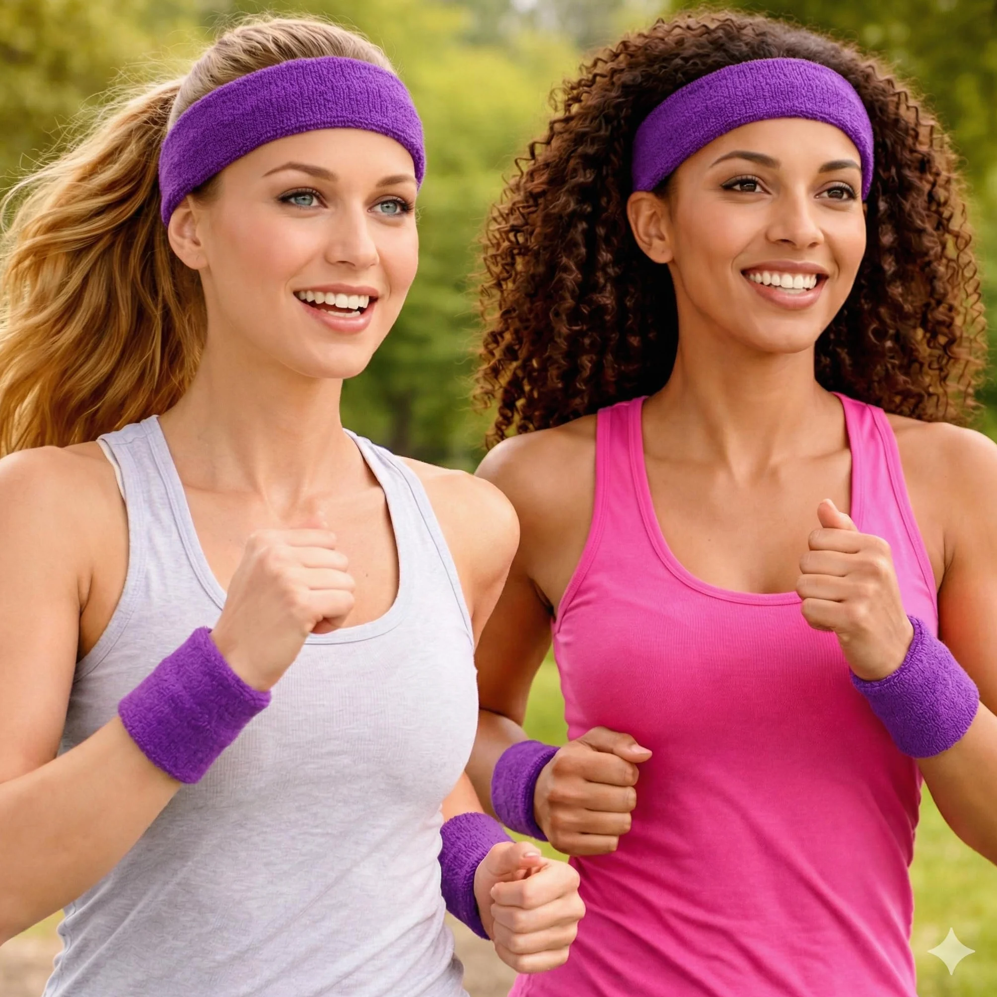 Ensemble bandeau et 2 bracelets pour femme - 1 bandeau et 2 bracelets - Néon - Pour le sport et la sudation