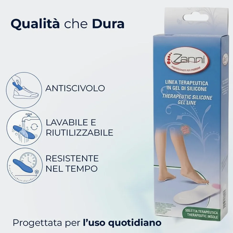 Semelle thérapeutique en Gel de Silicone – 1 paio- Large (43/44)