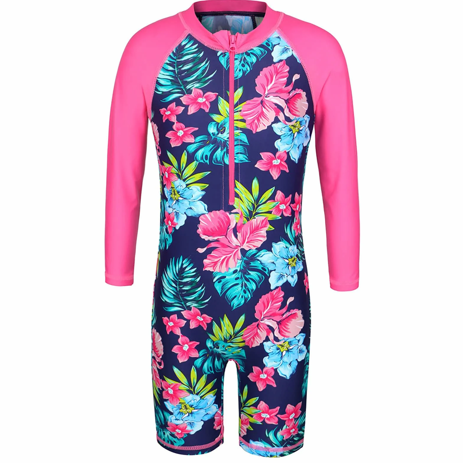 Enfant Combinaison de Natation Manches Courtes/Manches Longues Rashguards de Wakeboard Fille Maillot de Bain 1 Pièce UPF50+ Anti-UV - Protection Solaire