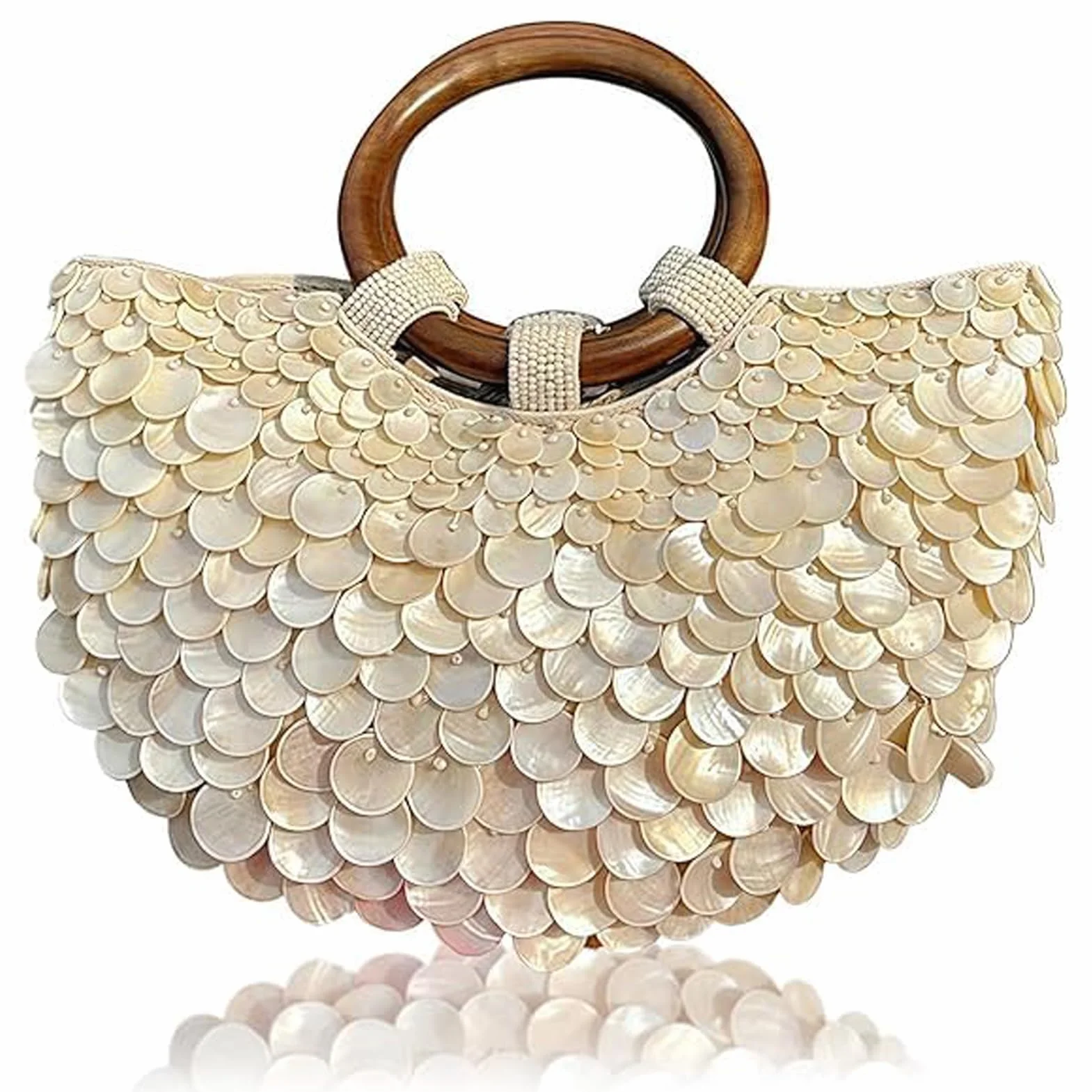 Sac à main coquillage Les portefeuilles coquillages sont exquis, sont faits à la main et conviennent Pour aux sacs coquillages et Pour aux dîners, fêtes, mariages