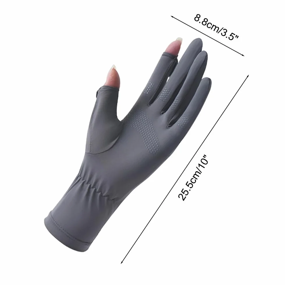Gants de Protection UV pour Femme MiOYOOW, Respirants en Soie Glacée, Antidérapants Écran Tactile