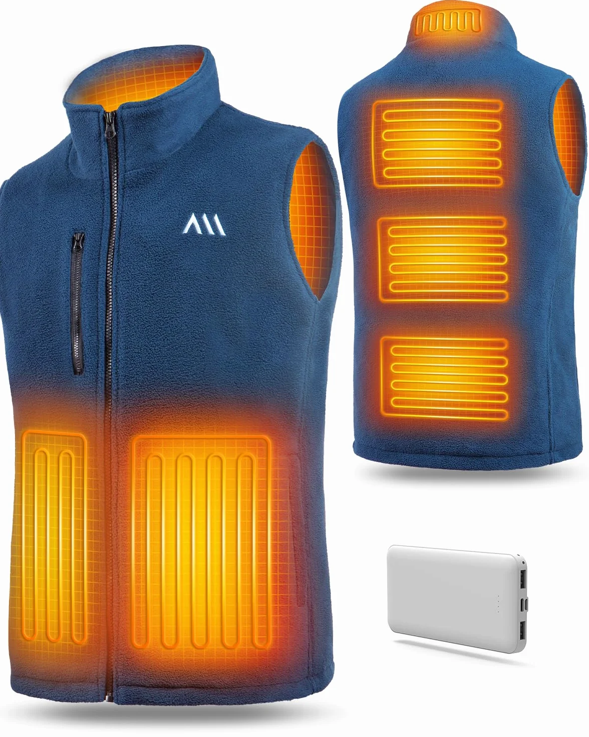Veste Chauffante Homme Gilet Chauffant avec Batterie Incluse 6 Zones Chauffage Rapide