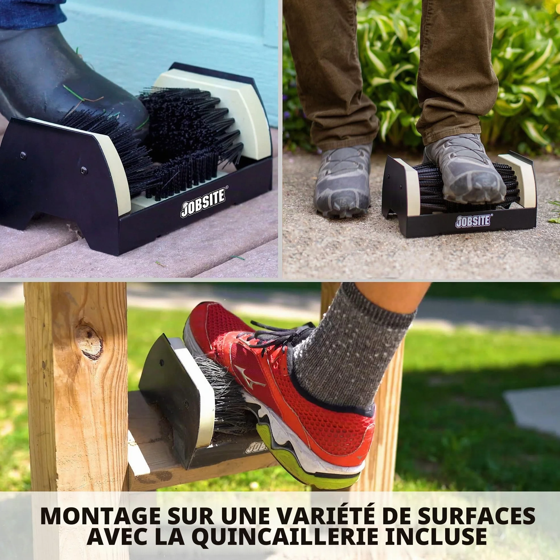 Laveur de Bottes Original JobSite - Nettoyeur à Chaussures et Brosse à gratter Industriel permanents