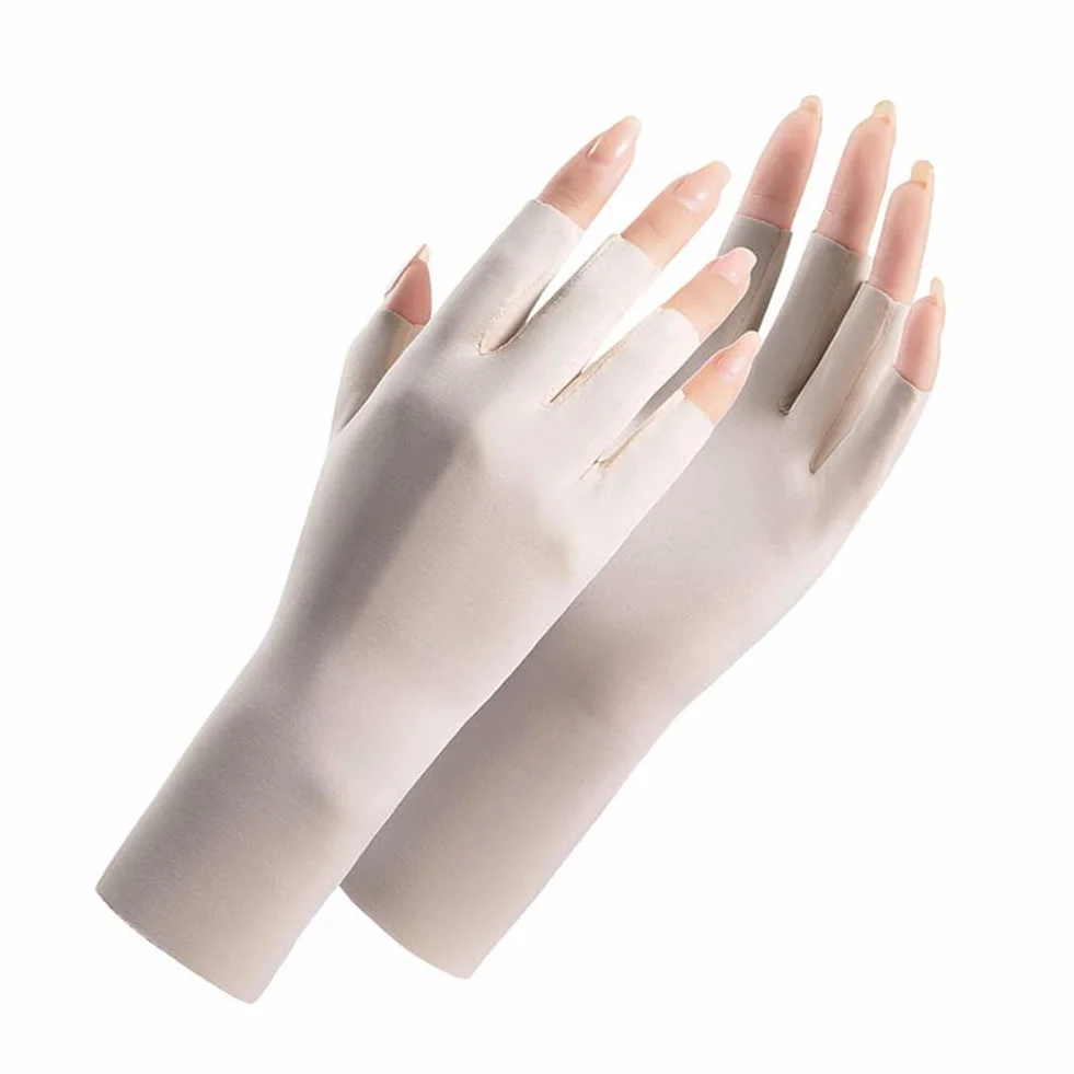 Gants d'été Protection UV Mitaines de conduite en soie Respirant H3S7