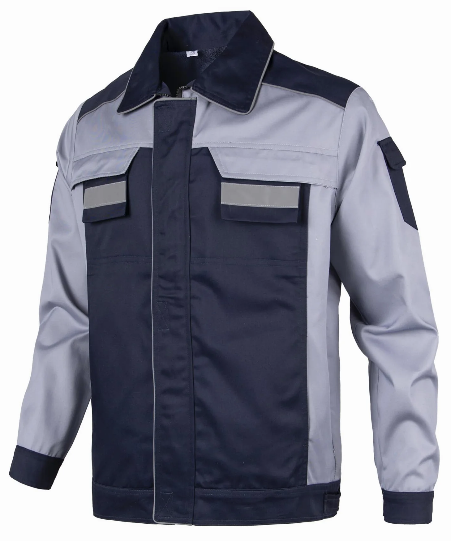 Homme Veste de Travail Multi Poches Blouson de Travail Manche Longues Bleu de Travail Vêtements de Travail Manteau de travail avec Fermeture éclair