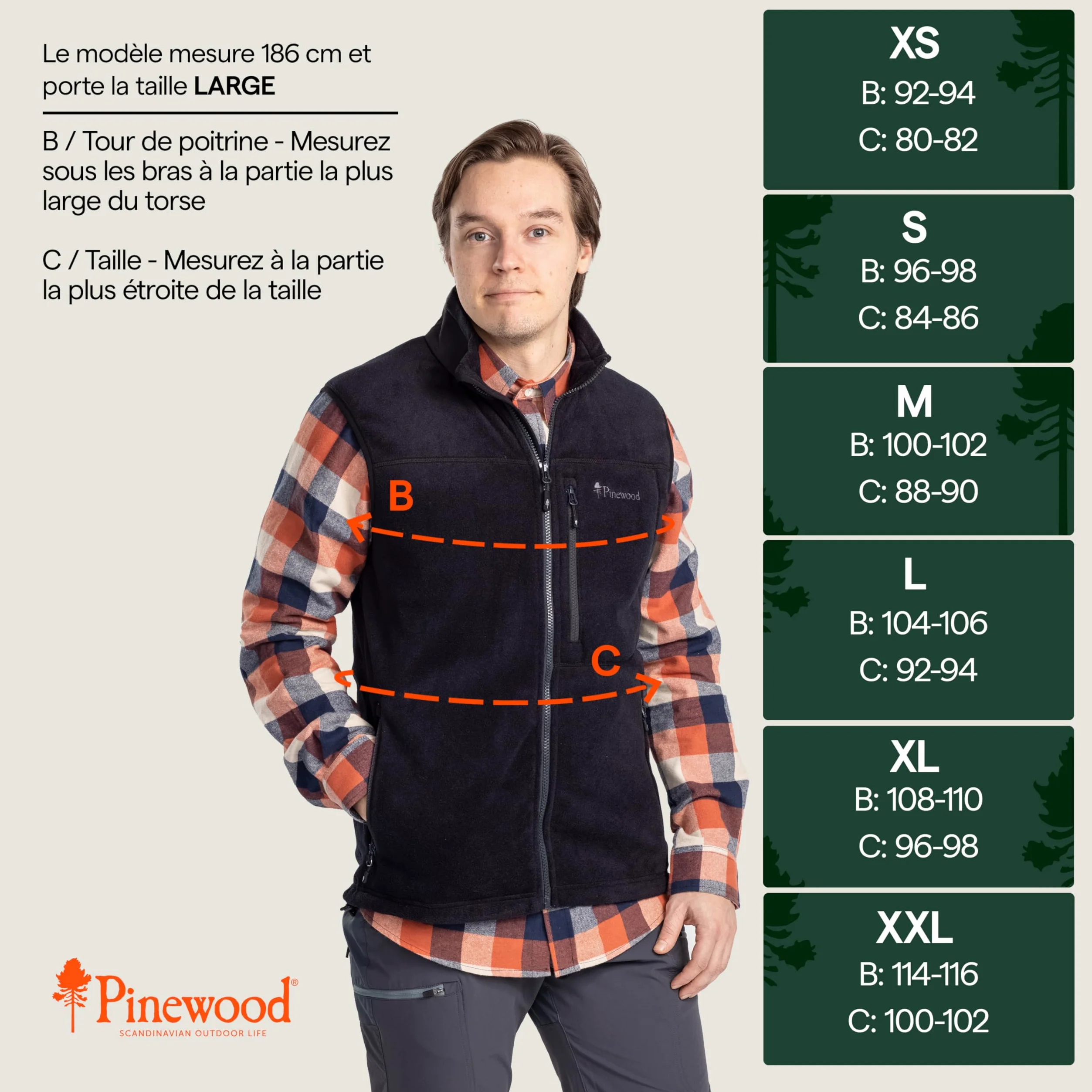 Pinewood Veste Polaire Homme Sans Manche, Vert/Noir/Bleu, Gilet d’Extérieur en Tissus 100% Recyclés