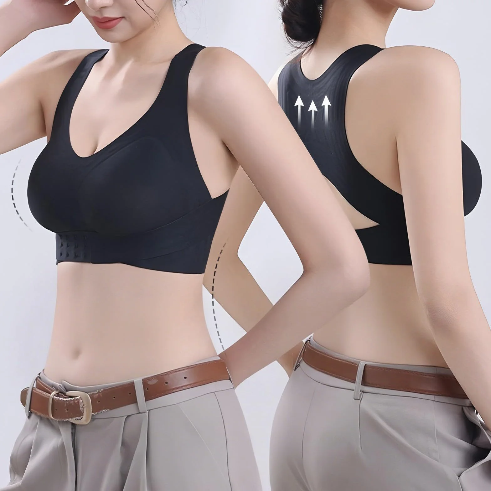 Soutien Gorge Correcteur de Posture Anti-affaissement sans Armatures Respirant Yoga Course Fitness