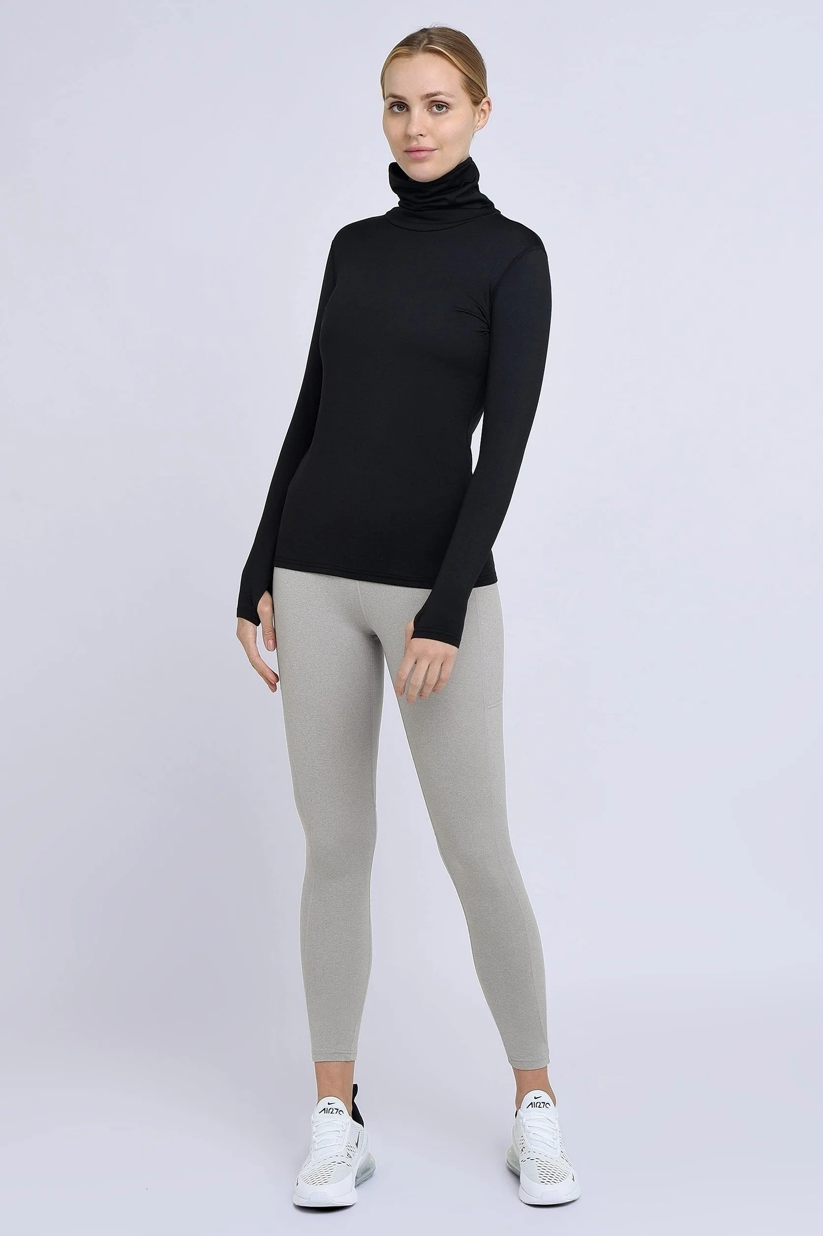 TCA Warm-Up Femme - Tee-Shirt Manches Longues de Sport et Running - avec Col Roulé