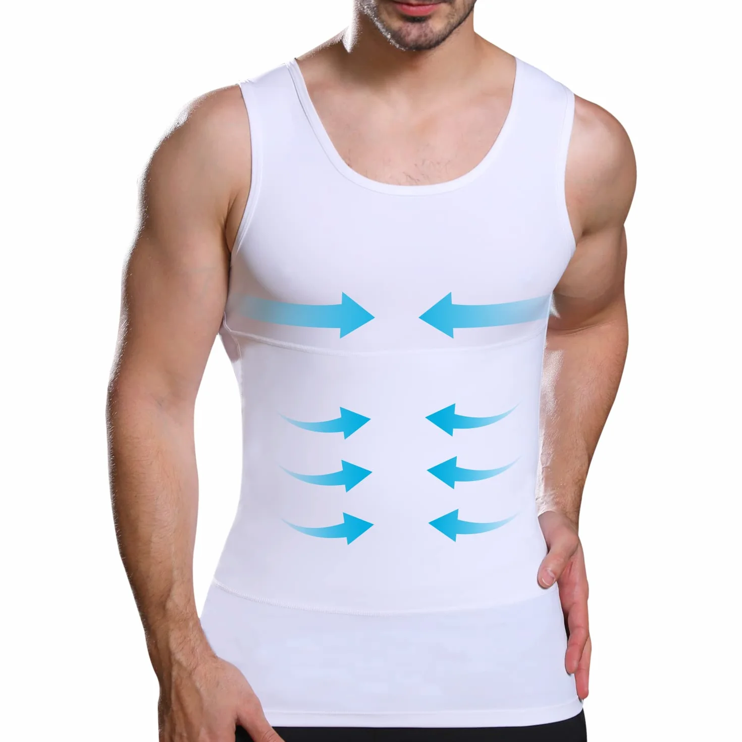 Lgtfy - Gilet amincissant pour homme - Maillot de compression pour gynécomastie - Contrôle du ventre - Change en quelques secondes