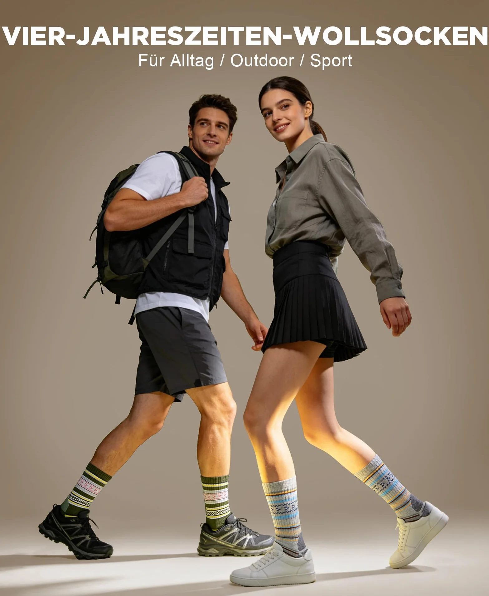 TANSTC Chaussettes Homme Femme En Laine Mérinos Chaussette Chaudes Hiver De Marche Sportive Randonnée Respirantes, Anti-Ampoules, 35-38 39-42 43-46 47-50, 3 Paires