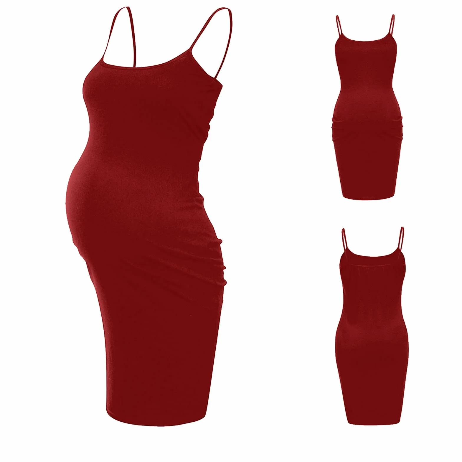 Jupe crayon de maternité pour femme - Taille haute - Extensible - Jupe crayon de grossesse pour femme - Manches longues - Col en V