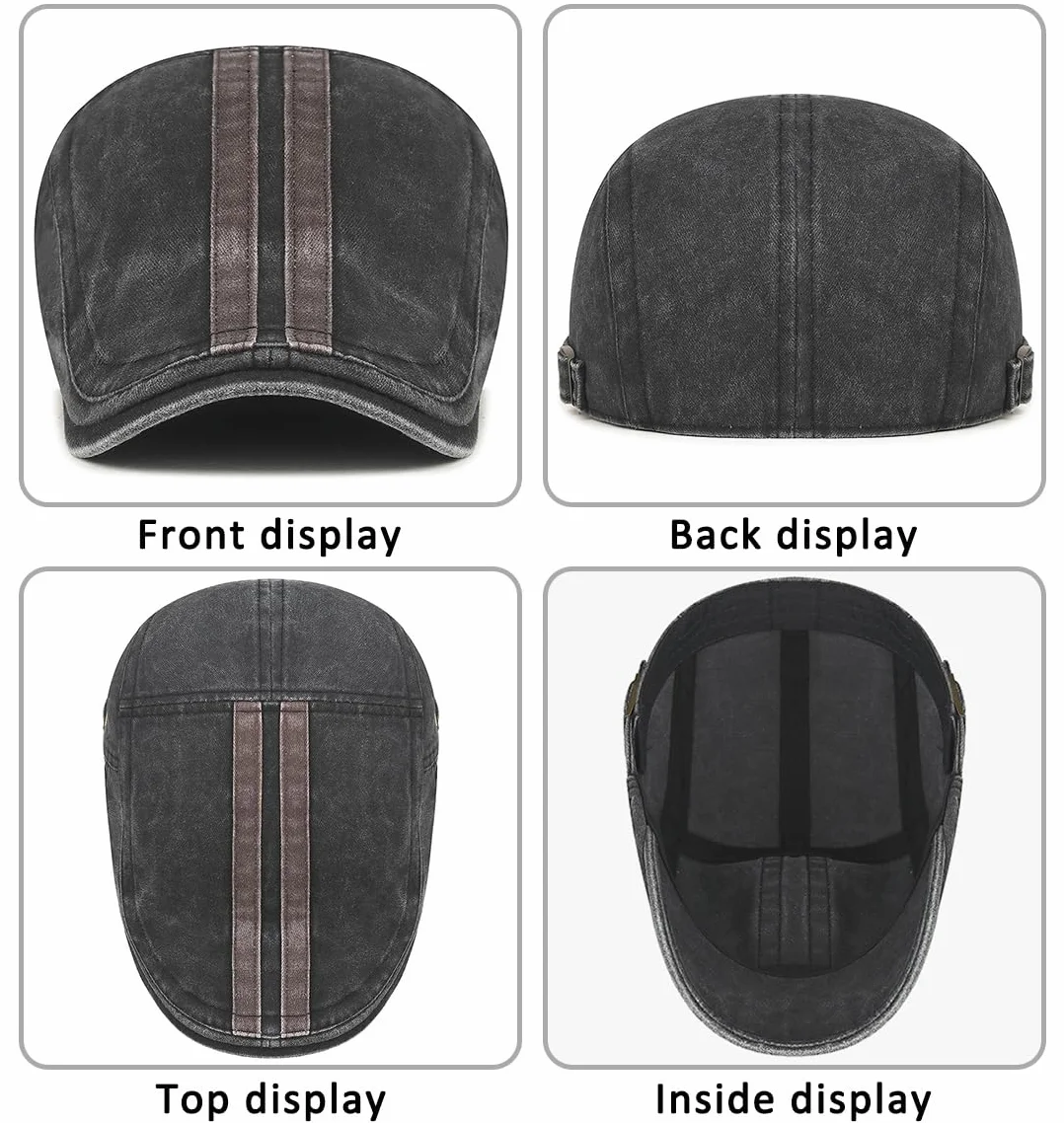 Casquette Beret Homme Réglable Coton Vintage Irlandais Gatsby Chapeau Été Respirant