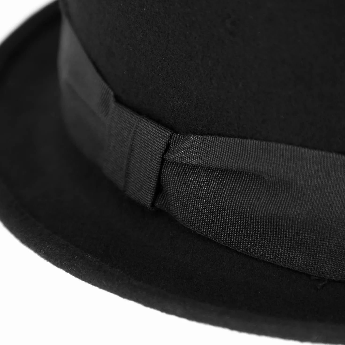 Fiebig Chapeau Melon avec Ruban en Feutre 100% Laine pour Hommes et Femmes Fabriqué en Italie
