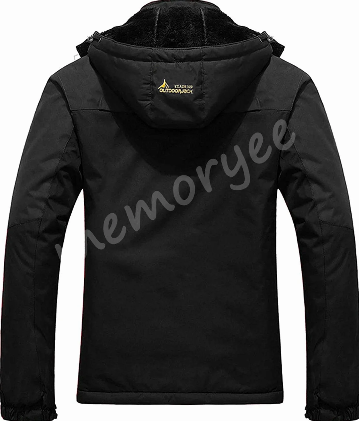 Memoryee Hommes Ski Veste Hiver Chaud Doublure Peluche Outdoor Softshell avec Capuche Amovible Veste