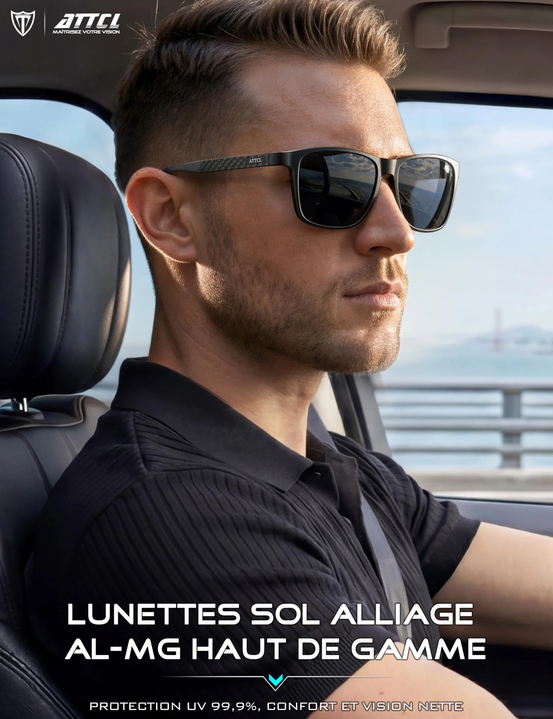 ATTCL Lunettes de soleil polarisées sportives améliorées pour hommes femmes Cyclisme Conduite Pêche Protection UV400 CAT 3 CE