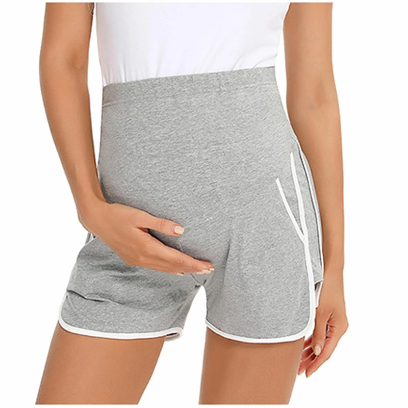 Short Femme Coton Pantalon Grossesse Maternité Shorts de Maternité Short de Grossesse Femmes Grossesse et Maternité Legging Court Maternité pour L'été Confortable Ample Mode Shorts et Bermudas