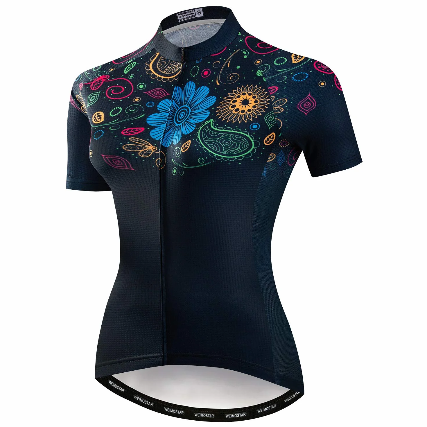 weimostar Maillot de cyclisme à manches courtes pour femme - Respirant - Réfléchissant