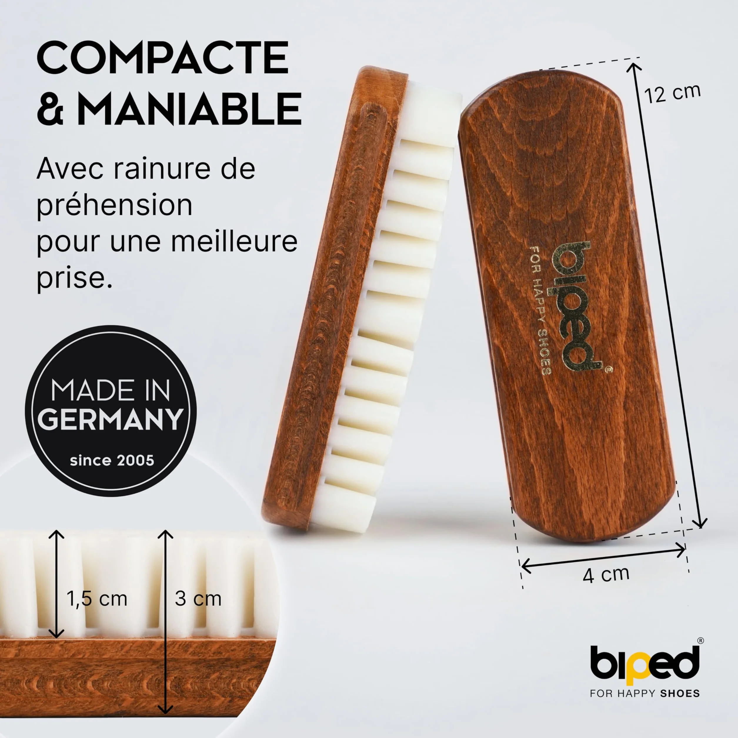 Brosse pour Cuir Nubuck & Peaux en Daim – Brosse crêpe en Bois – Classic Edition