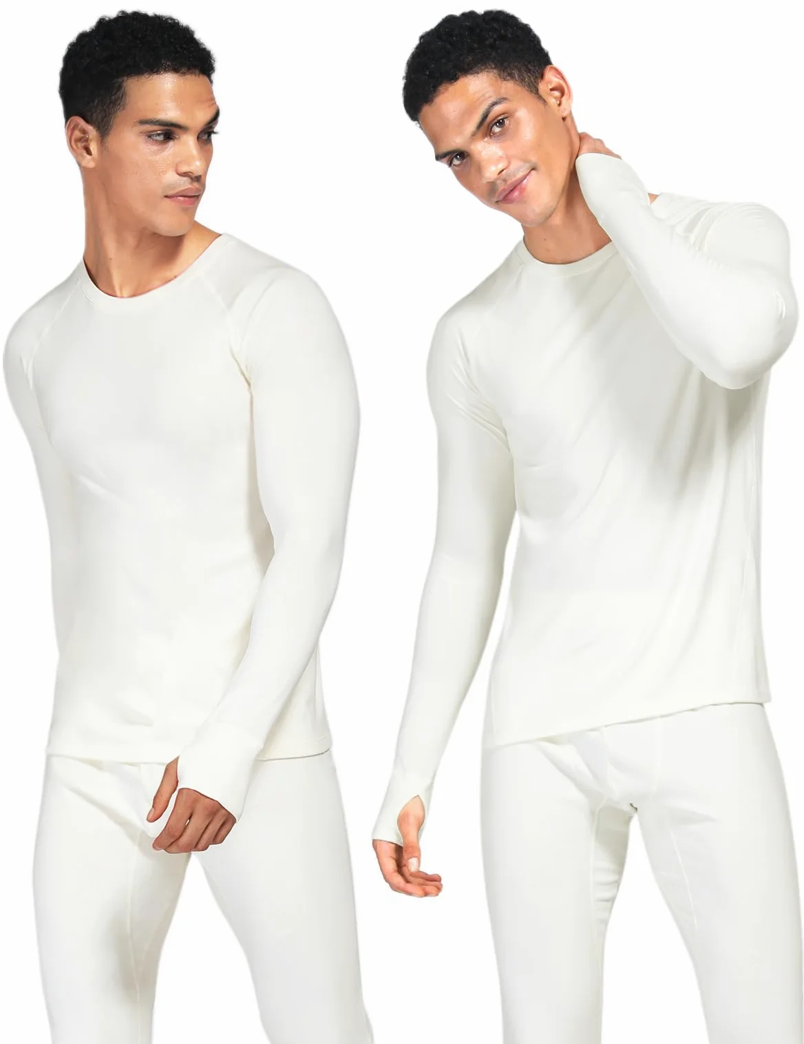 Ensemble de sous-vêtements Thermiques pour Homme avec Doublure en Polaire Chaude pour Temps Froid