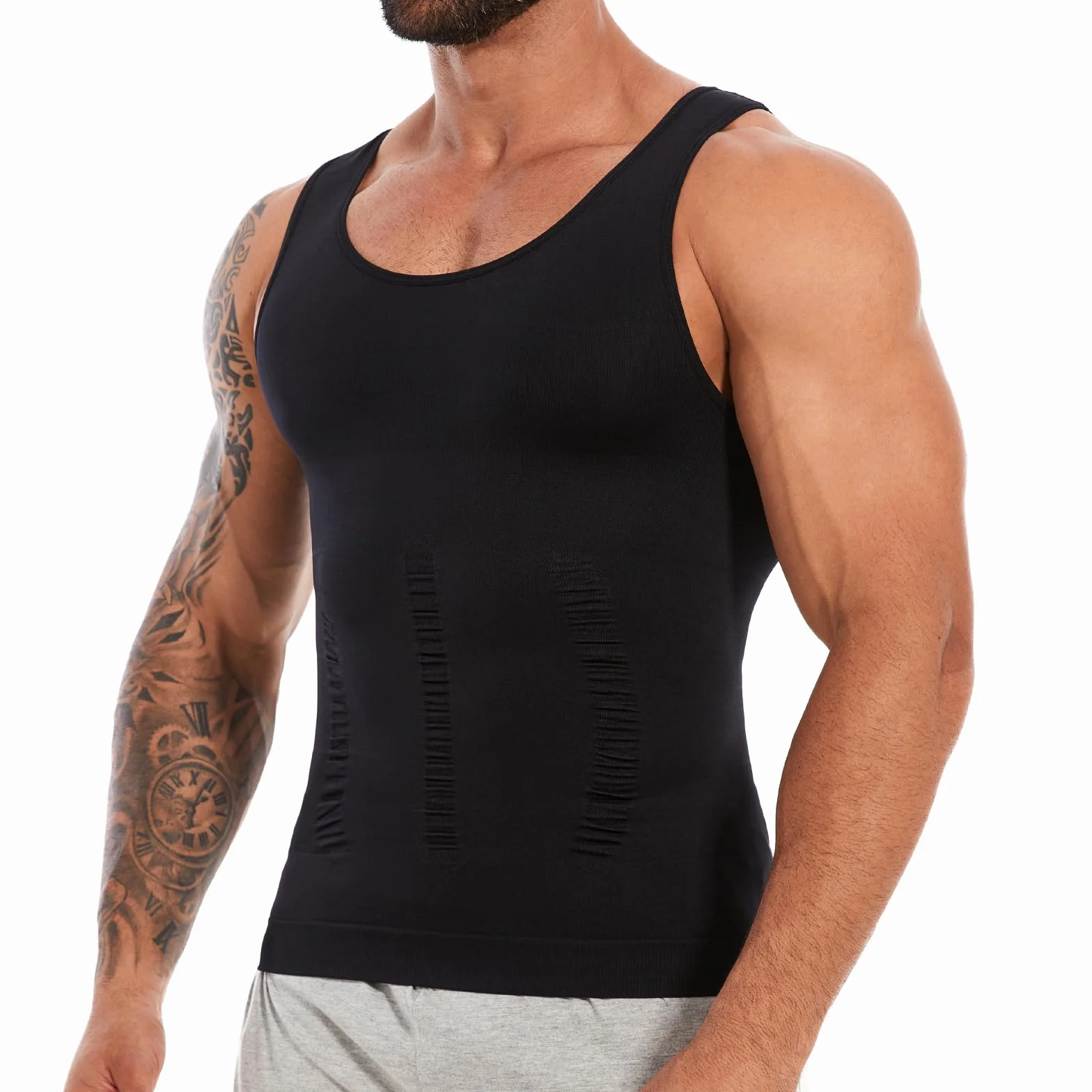 SLIMBELLE Body Shaper - Maillot de corps élastique pour homme - Coupe ajustée - Coupe du ventre - Pour homme