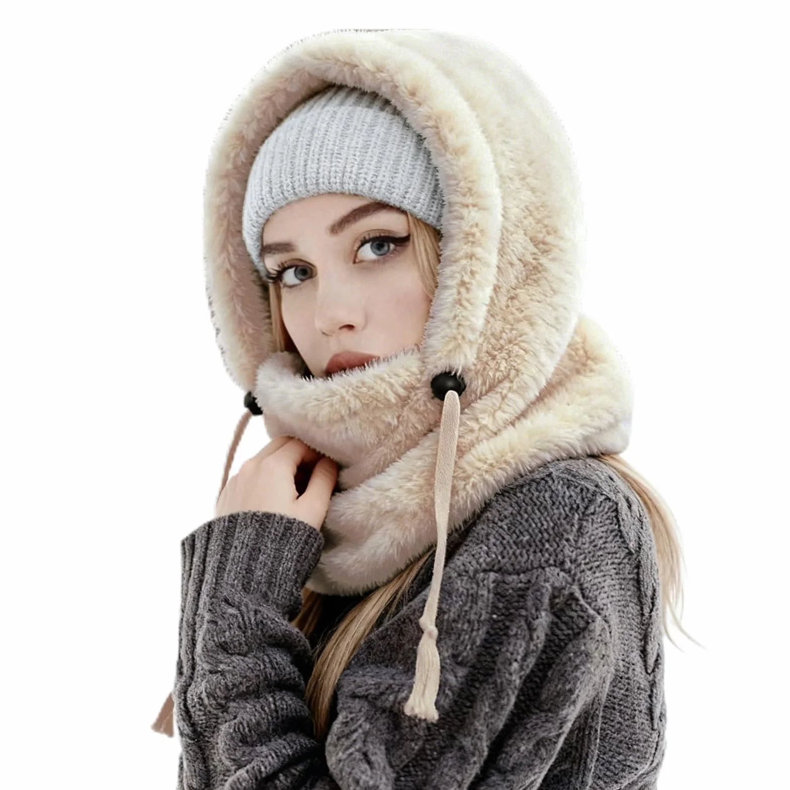 dellyy Cagoule Hiver Femme Homme, Cagoule Balaclava en Polaire Thermique, Masque de Ski Coupe-Vent, Bonnet Cagoules Chaude pour Cyclisme et Ski