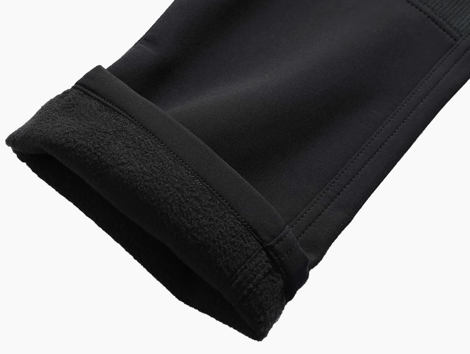 Pantalon Ski Randonnee Homme Imperméable de Travail Hiver Montagne Softshell Chaud Doublé Polaire Outdoor KZ41065M-Black-L