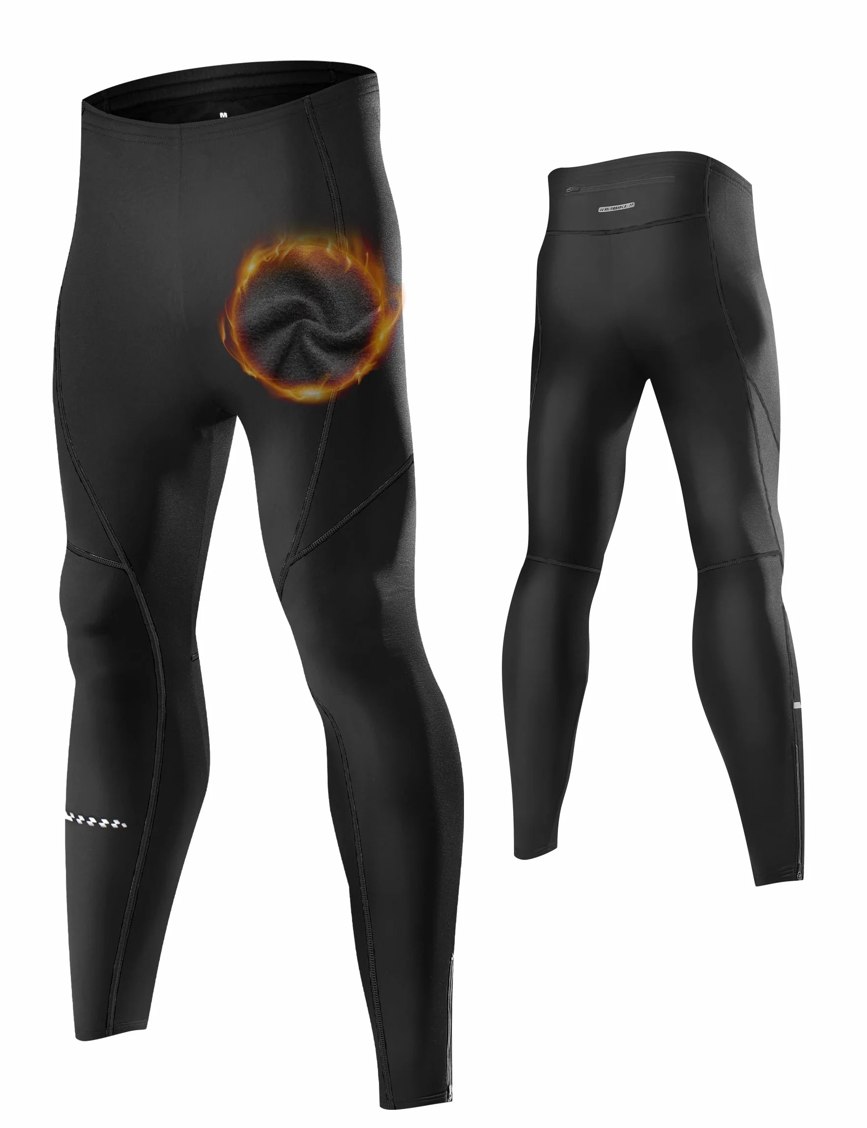 INBIKE Legging Homme Sport Chaud Collant Sport Homme Hiver Respirant et Extensible pour Running Jogging Cyclisme Course Noir