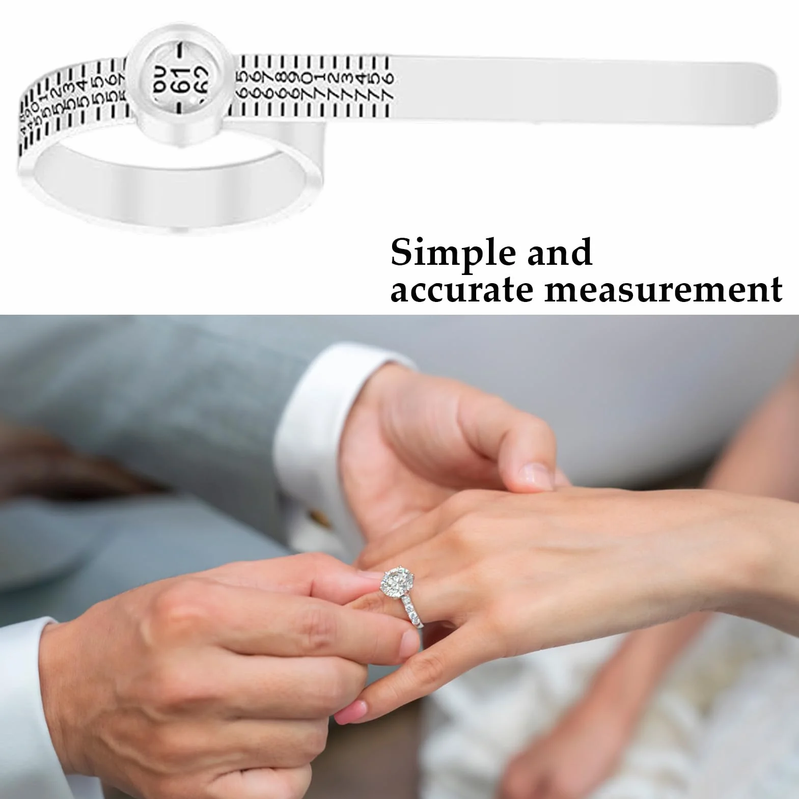 Baguier Mesure Doigt Français, Ruban à Mesurer pour Bagues, Mesure de Taille