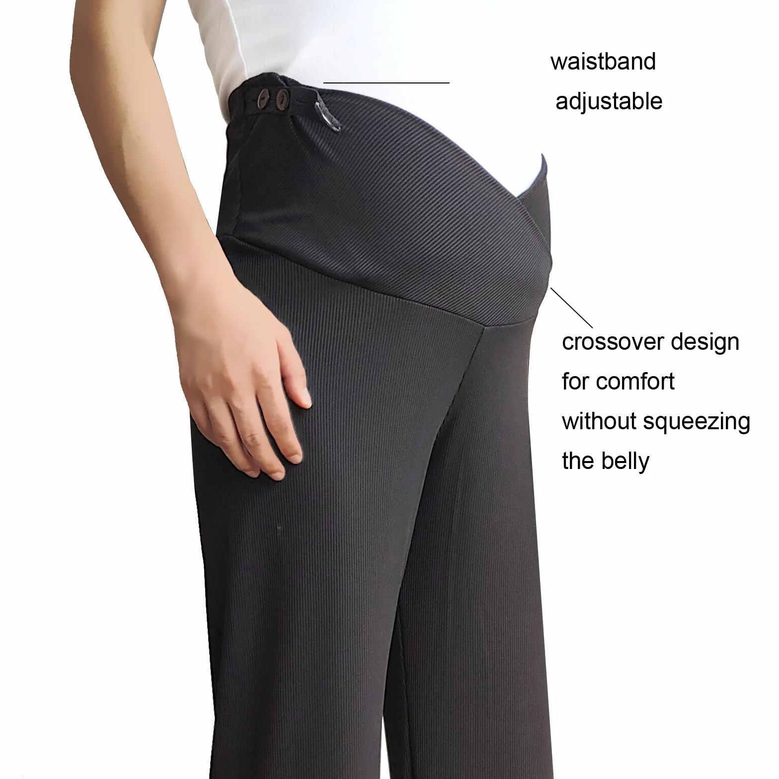 Pantalon Maternité Jambes Larges, Pantalon Long Décontracté de Grossesse Femme, Pantalons Maternité pour Travail, L'entraînement Salon L'athlétisme