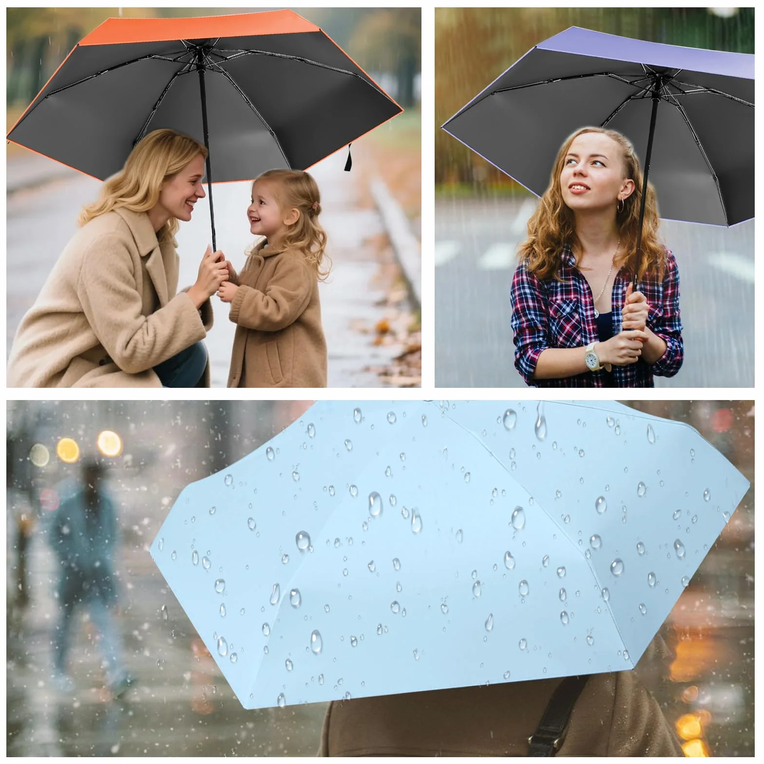 Parapluie Pliant, Petit, Anti-UV, Mini de Poche Léger et Portable, Adapté Aux Jours Ensoleillés Et Pluvieux