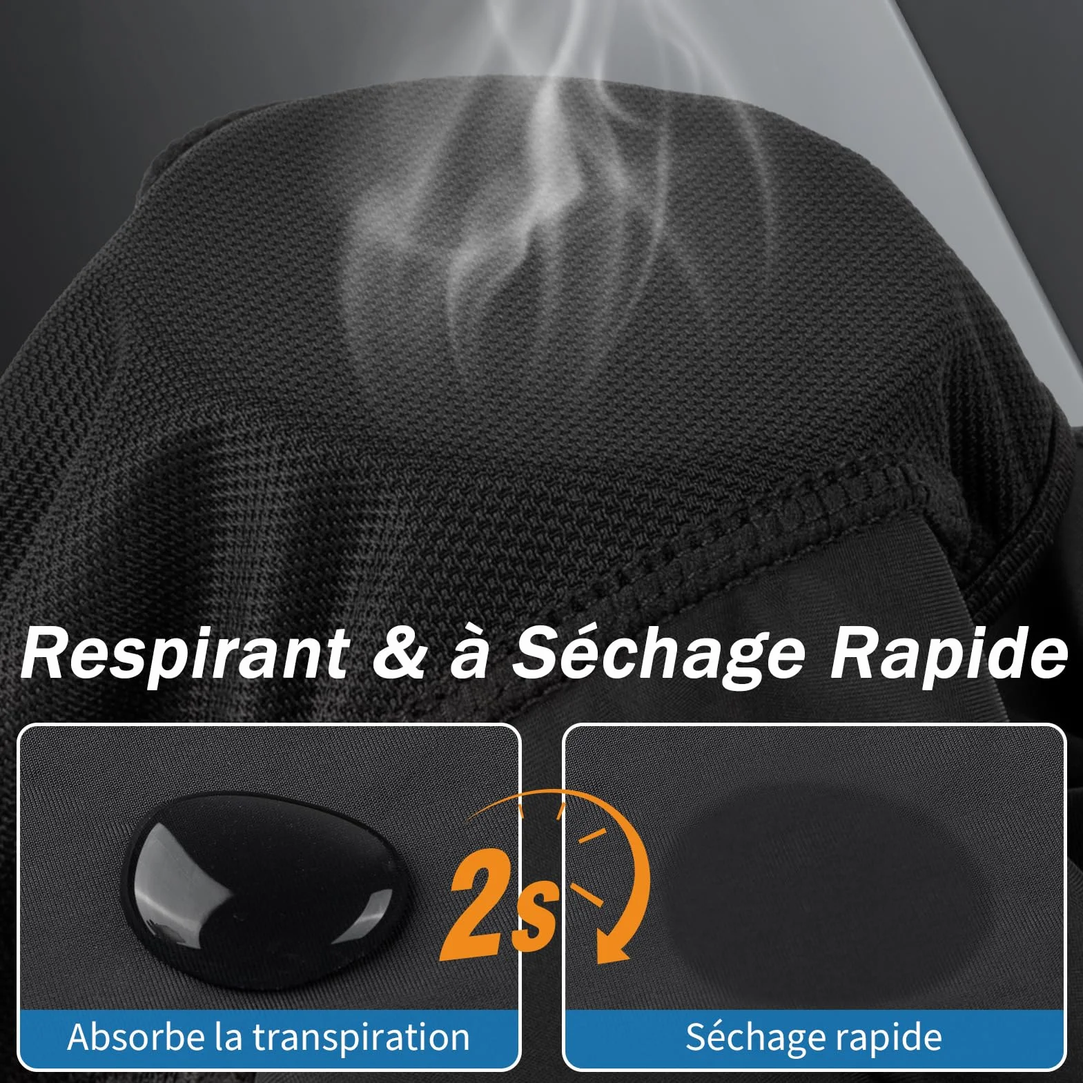 Kiiwah 2 Pièces Cagoule Moto Été, Noir Cagoule Coupe-Vent Balaclava pour Homme Femme, Respirant Protection UV Masque pour Vélo Sports de Plein Air