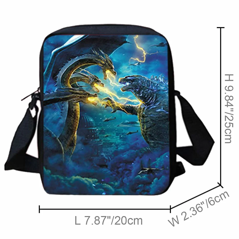 MATMO Ensemble sac à dos et déjeuner pour garçons, bandoulière scolaire, trousse crayons (Monster Dragon Ensemble sac à dos 13)