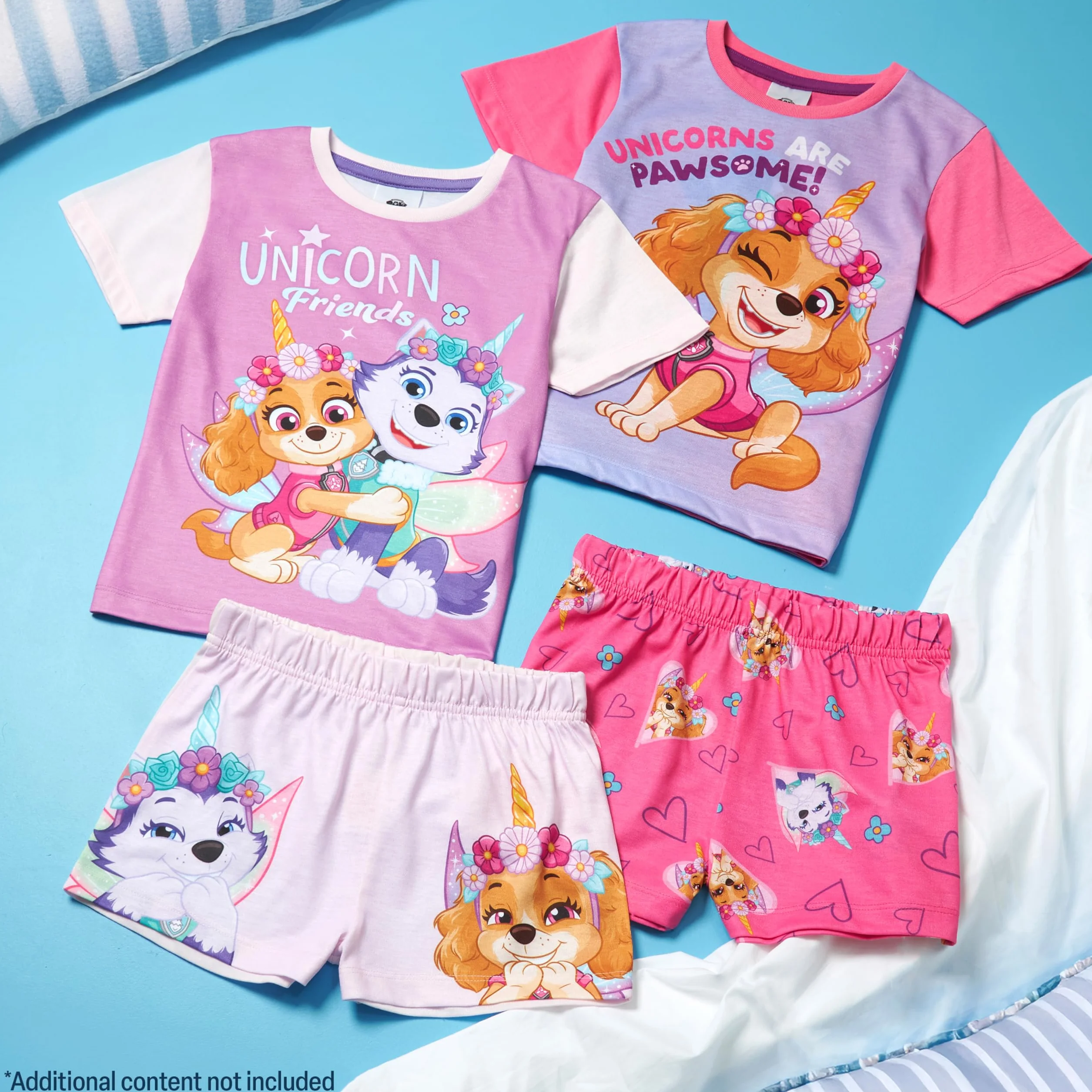 Get Trend Lot 2 Ensembles de Pyjama Fille Pyjamas Short Ete Vêtement de Nuit Court pour Enfant ou Ado Cadeau Fille