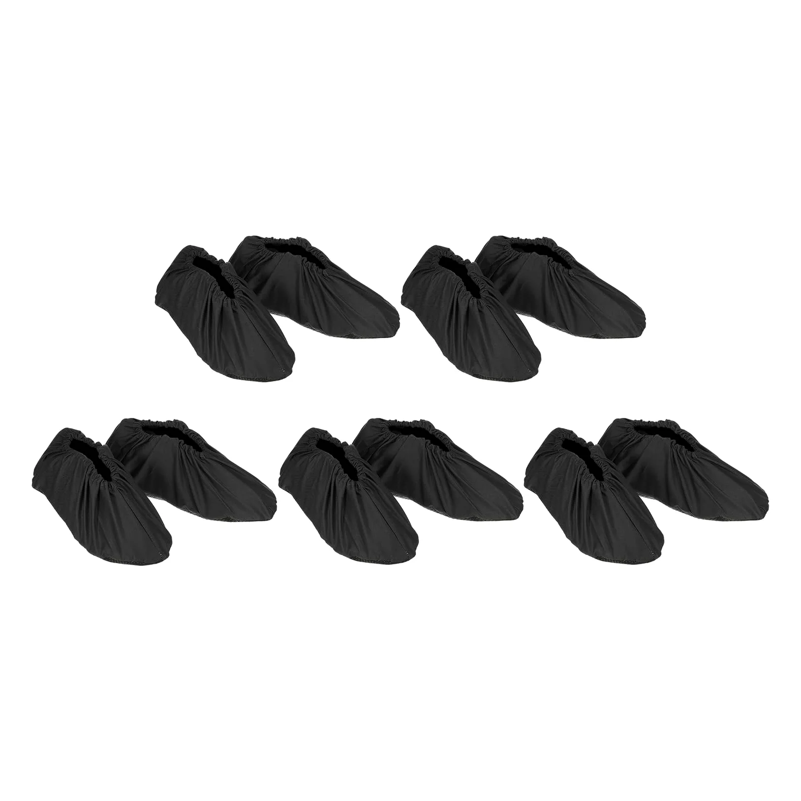PATIKIL 5 Paires de Couvre-Chaussures et Bottes, Couvre-Chaussures en Coton Réutilisables Antidérapants Lavables Respirants pour l'Intérieur, Le Laboratoire, Noir