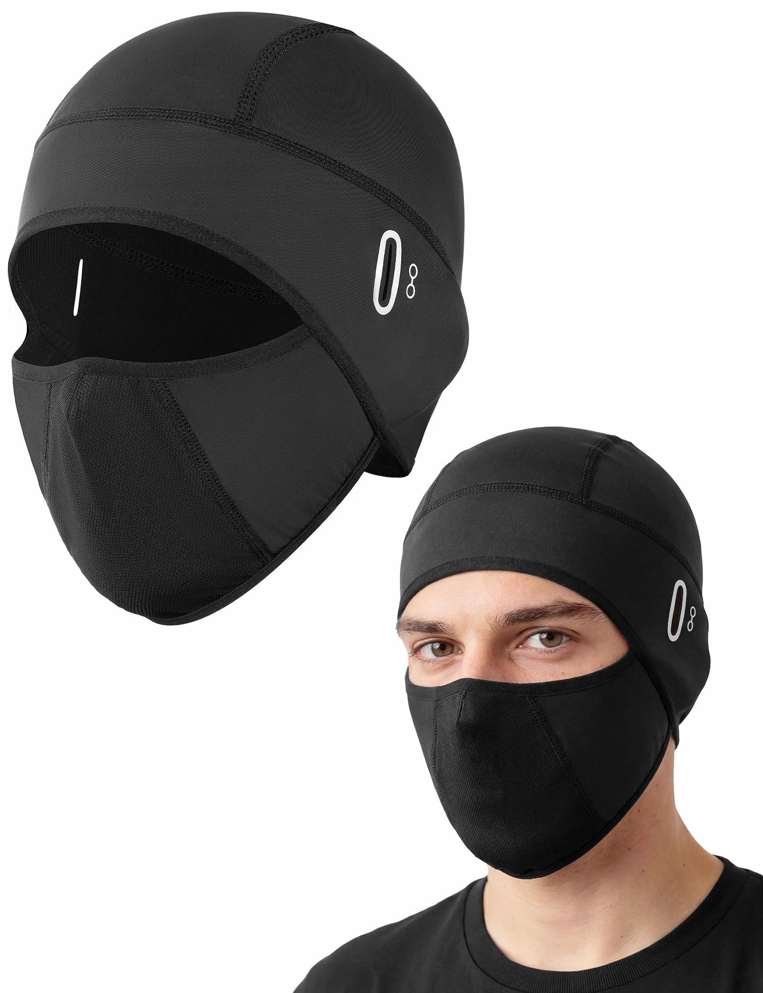 Kiiwah Cagoule Moto Ete Hommes et Femmes, Tissu Rafraîchissant Respirante Cagoule avec Trous pour Lunettes, Protection UV Balaclava Masque pour Sports de Plein Air Cyclisme Vélo Moto Course à Pied