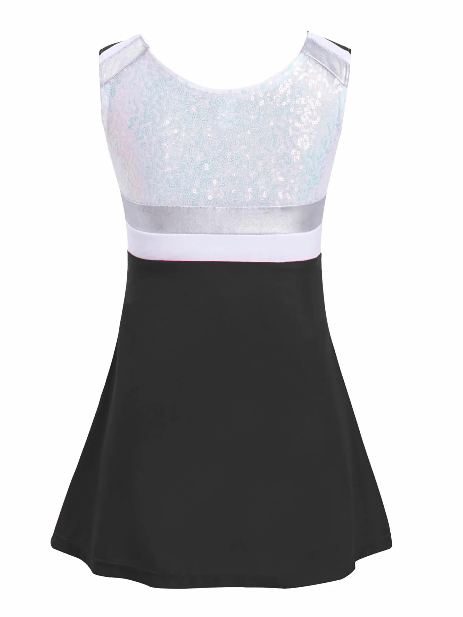 Robe De Danse Fille Enfant Cheerleading Costumes Justaucorps Gymnastique Brillant Tennis Sport Robe avec Short 2-14 Ans