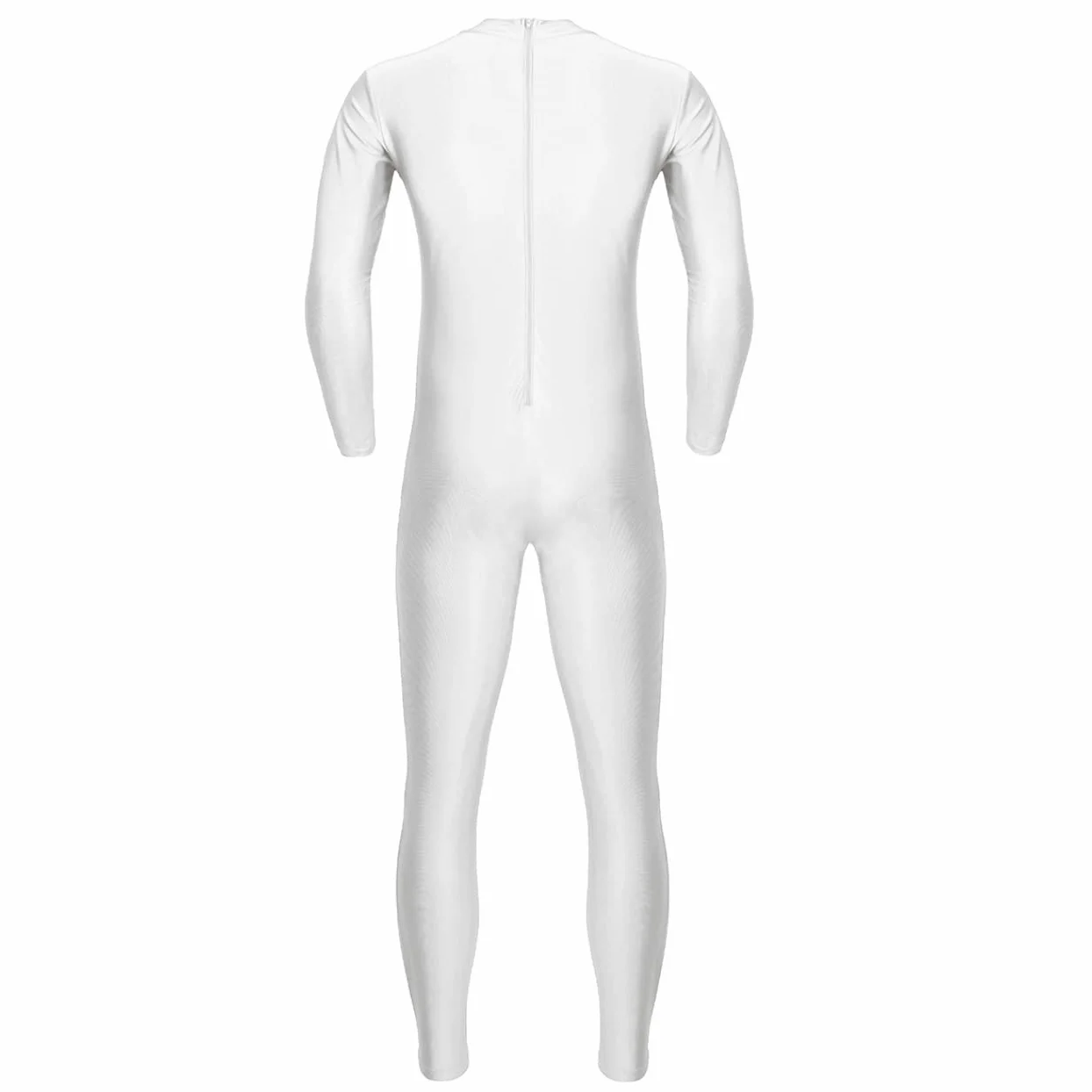 inlzdz Unitard Body Homme Adulte Sexy Catsuit à Manches Longues Maillots de Corps à Col Ras du Cou Combinaison de Sport Bodysuit Jumpsuit Costume Cosplay M-2XL