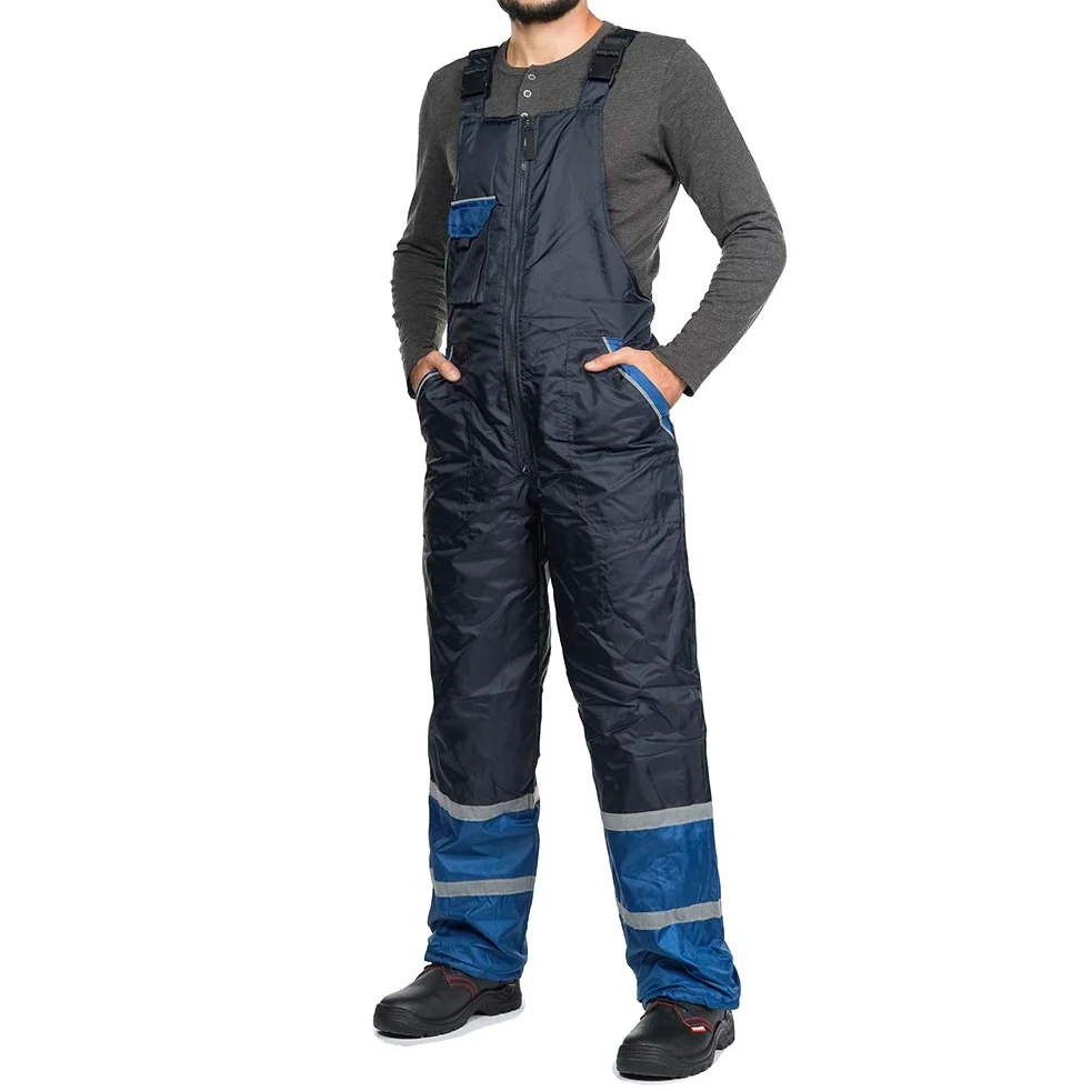 MAZALAT work wear Hiver Salopette de Travail Homme, Ouatinée, Coupe-Vent, Imperméable, Hiver Pantalon de Travail, Bleu