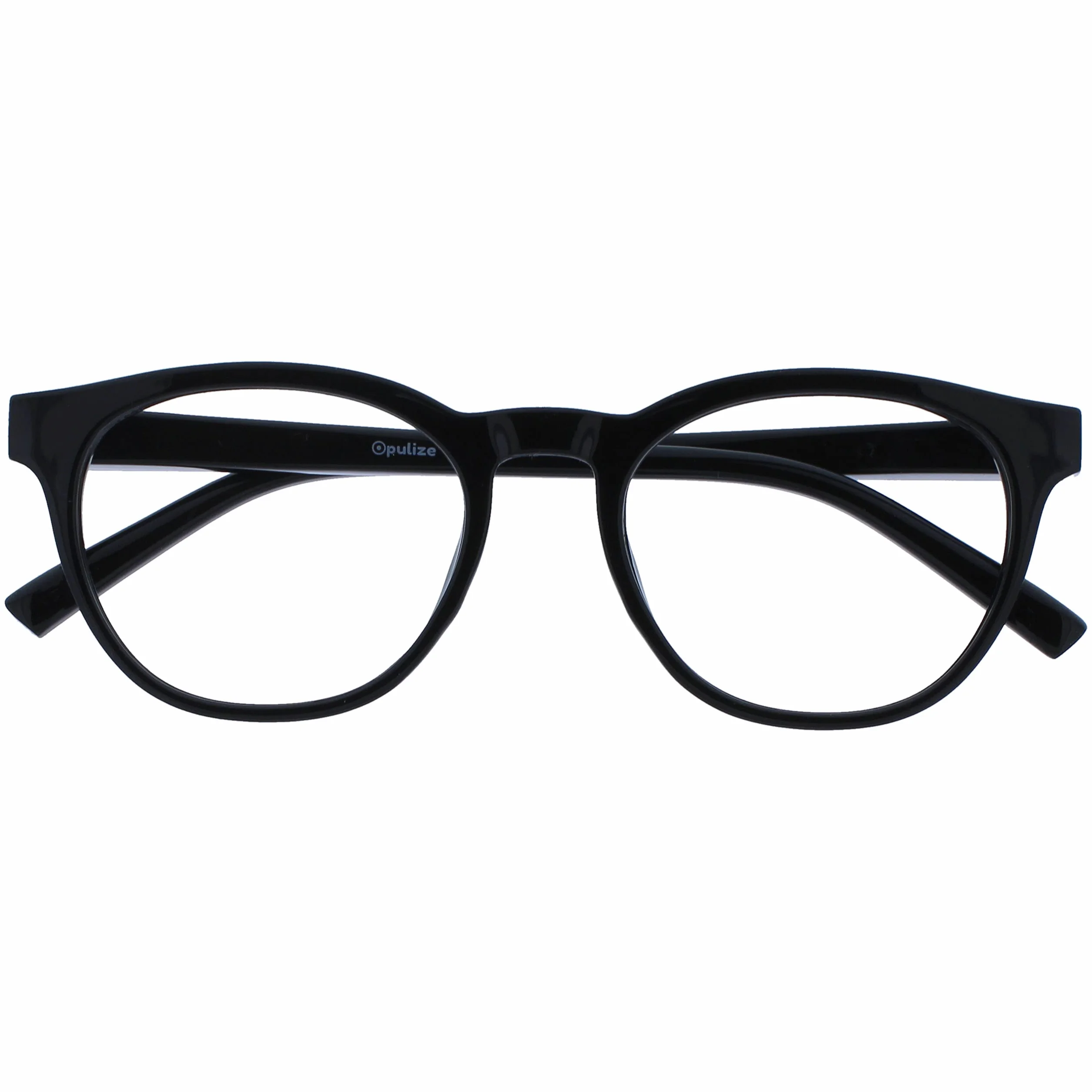 OPULIZE Blu - Lunettes Anti-Lumière Bleue Monture Ronde et Cool Charnières à Ressort Améliore le Sommeil Jeux Ordinateur Noir Hommes Femmes B5-1 +0.00