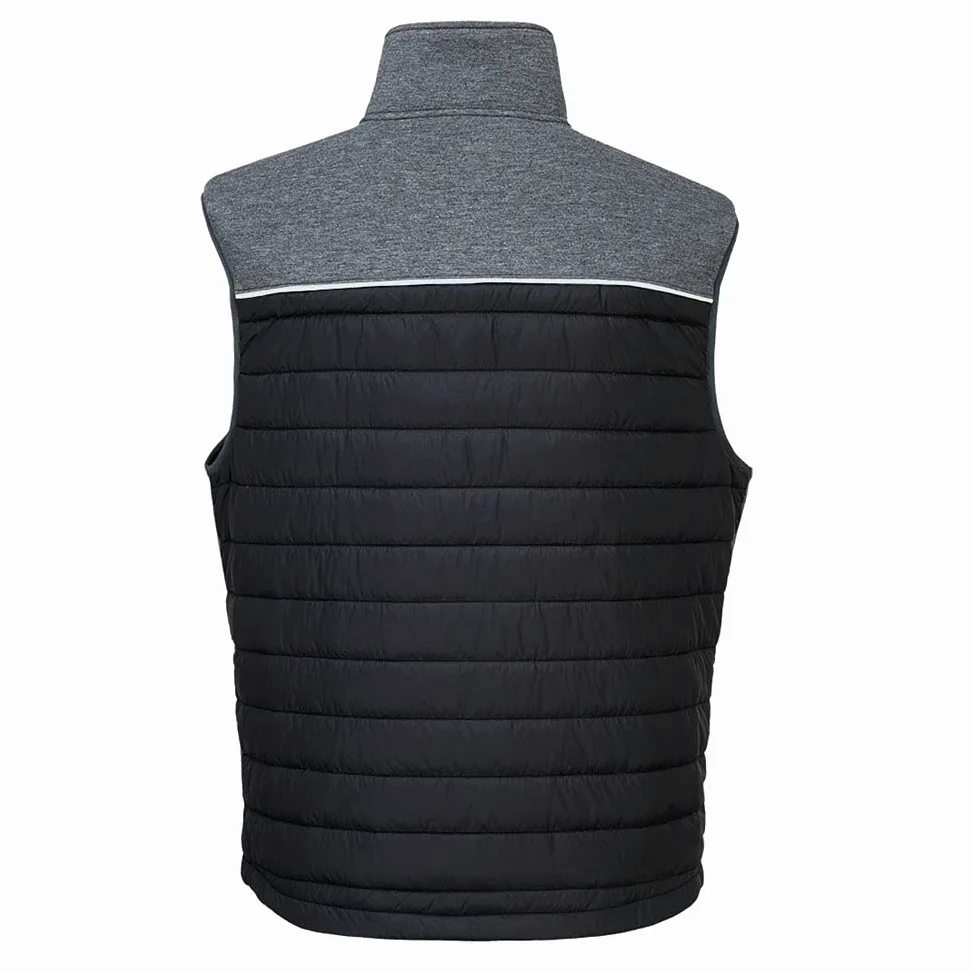 Portwest DX470 DX4 Baffle Gilet Ourlet Incurvé Intérieur Cordon de Serrage | Gris métal, 3XL, Poches Latérales Zippés, Liseré Réfléchissant, Tissu Extensible, Six Poches