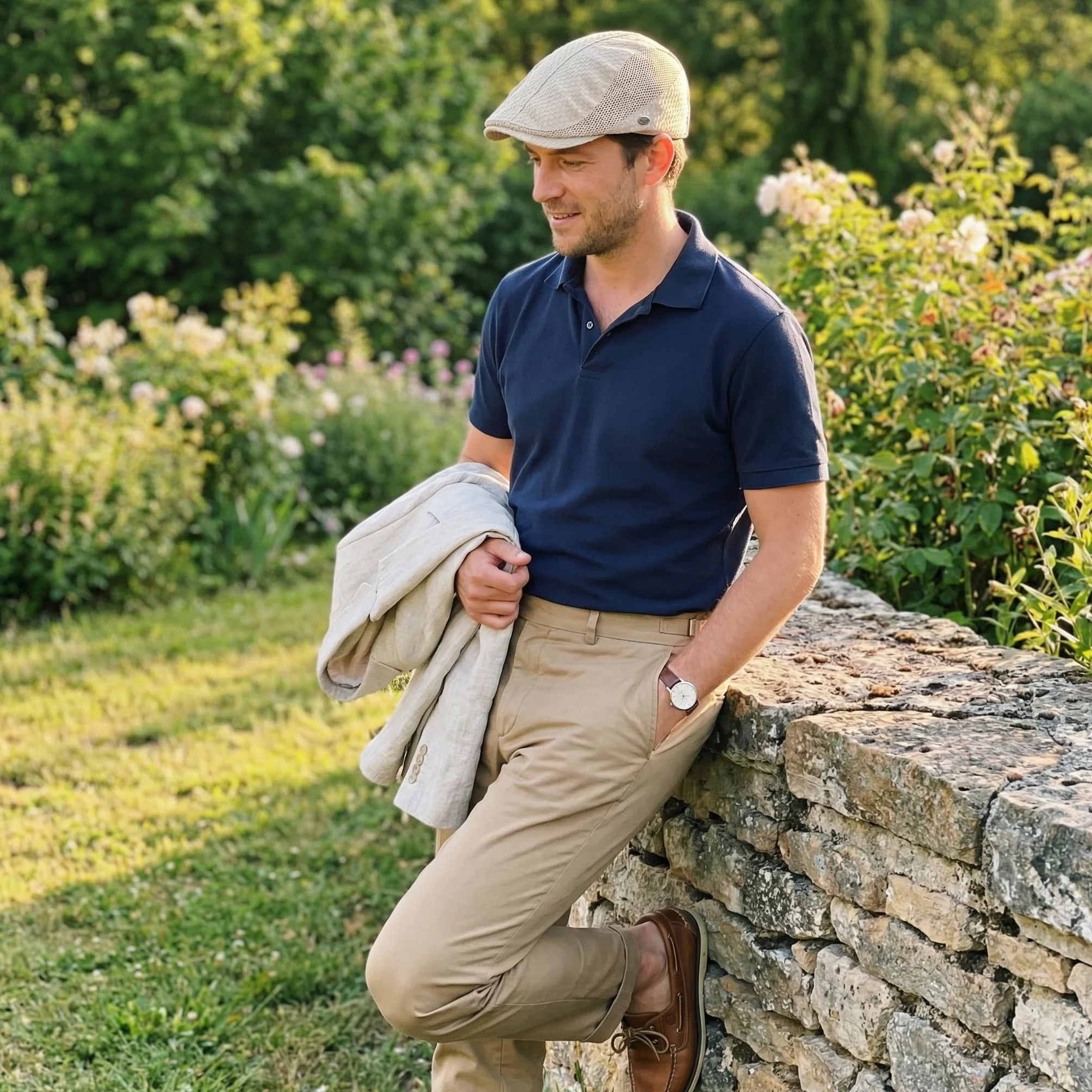 YAMEE Casquette plate homme respirante été taille 55-59 cm