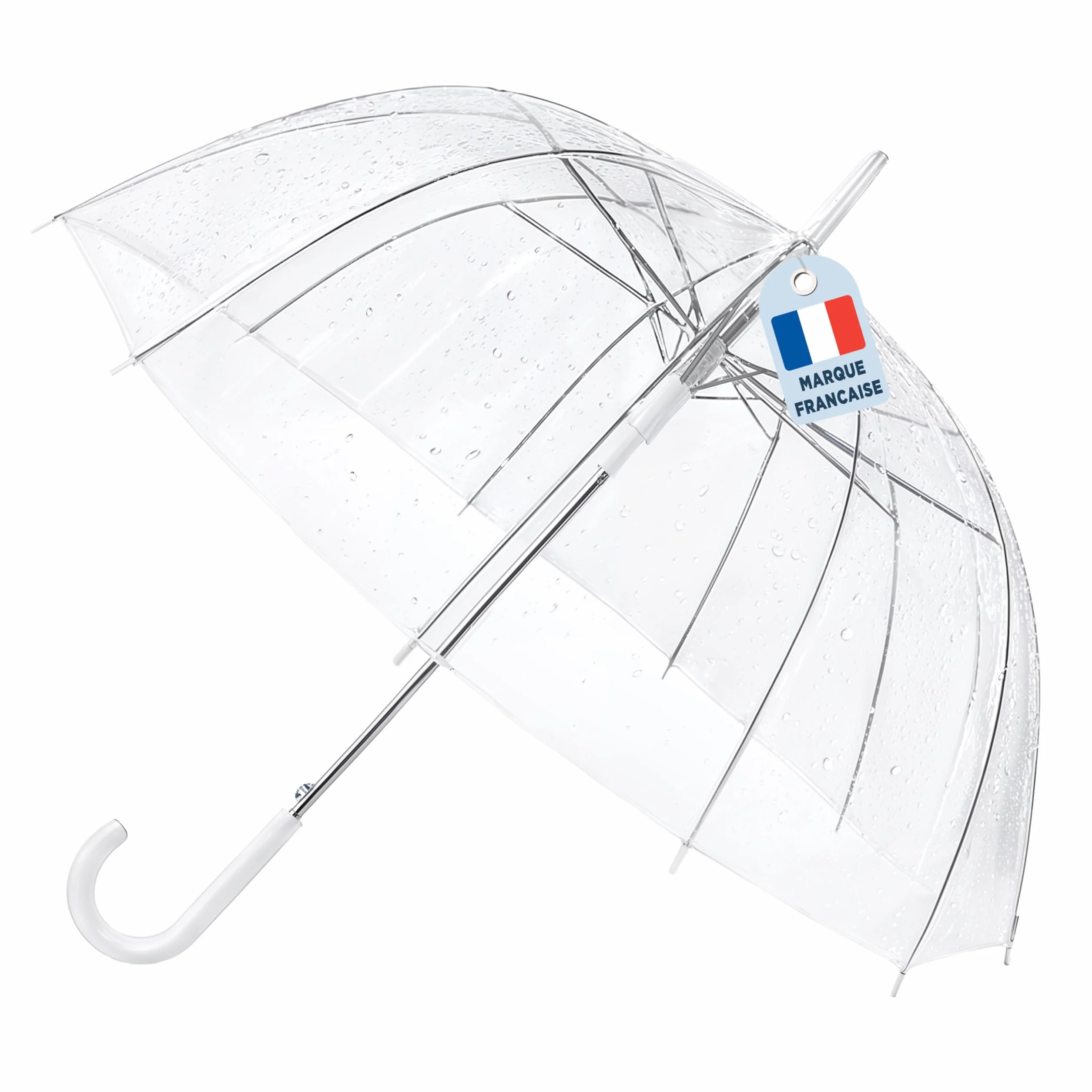 O³ Parapluie Transparent Cloche-Parapluie Resistant au Vent-Grand Paraluie Idéal pour de Jolies Photos de Mariage-Léger et Facile d'utilisation