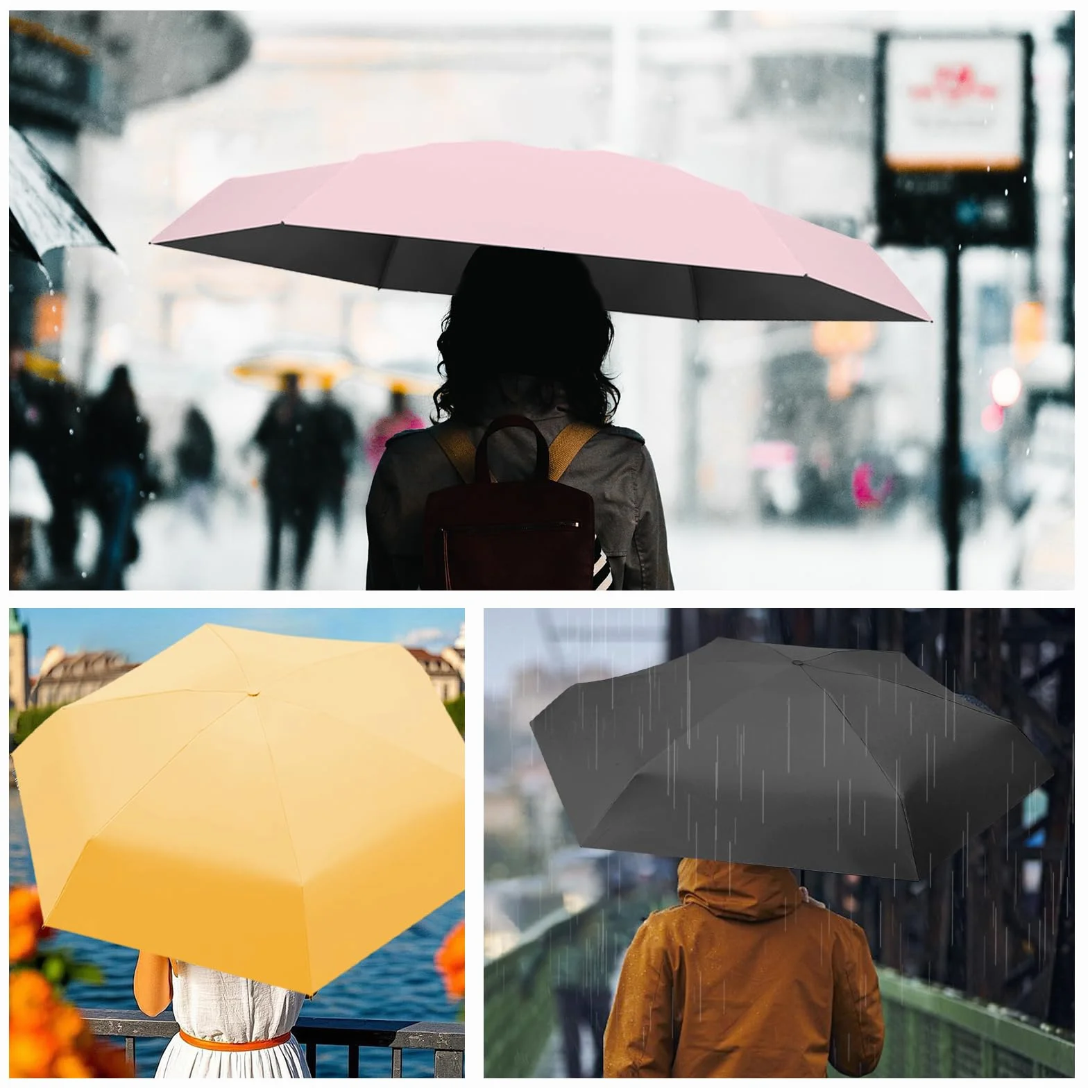 Parapluie Pliant, Petit, Anti-UV, Mini de Poche Léger et Portable, Adapté Aux Jours Ensoleillés Et Pluvieux