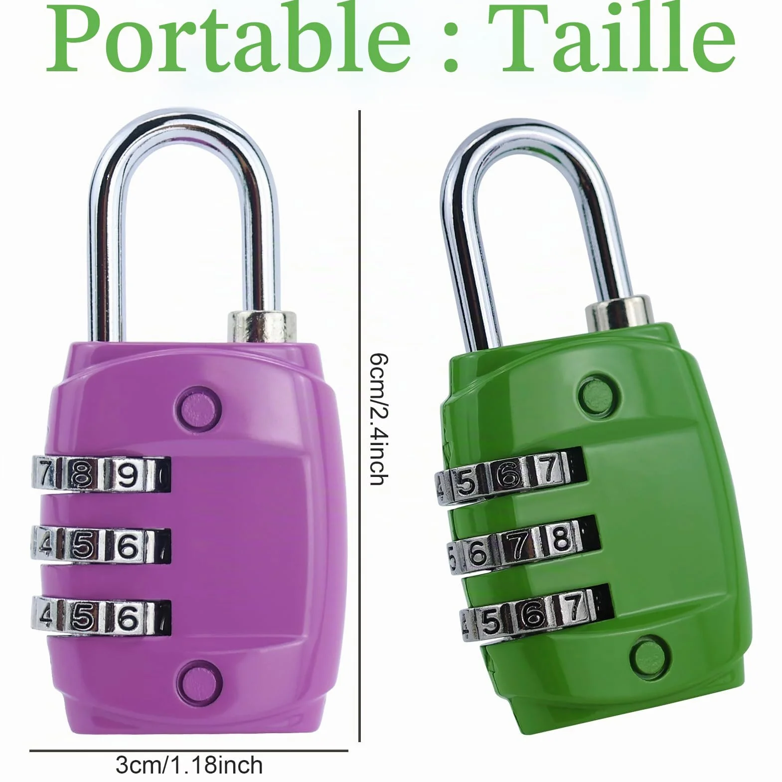 Cadenas à Code Combinaison Métal 3 Chiffres pour Valise Avion Casier Gym