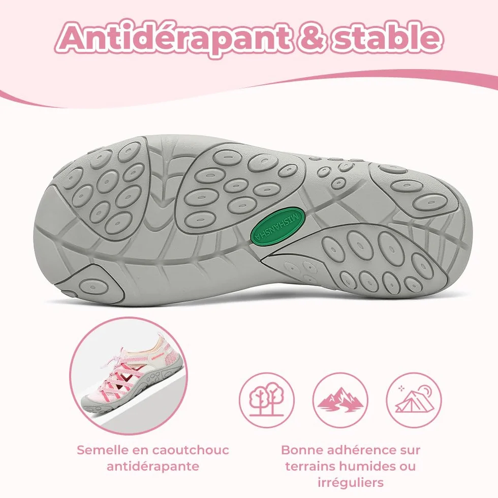 Mishansha Sandales de Trekking Femme Respirantes et Antidérapantes, Sandales de Randonnée Confortables et Fermées, Tailles 36-42