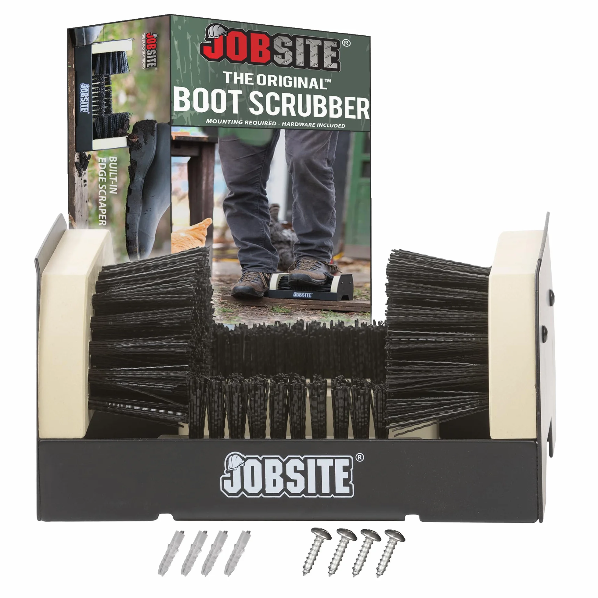 Laveur de Bottes Original JobSite - Nettoyeur à Chaussures et Brosse à gratter Industriel permanents